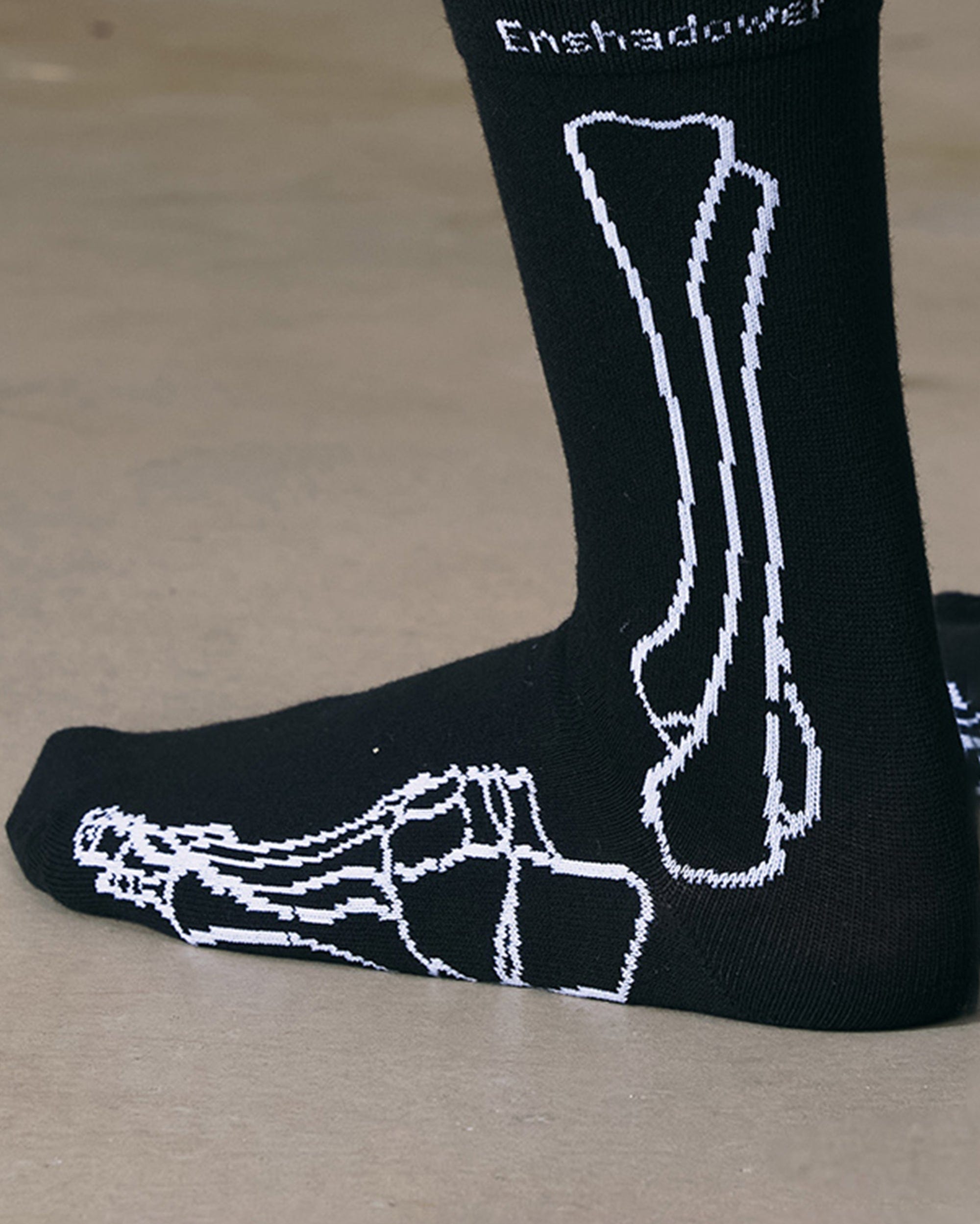 ENSHADOWER Skeleton Socks, premium urban and streetwear designers apparel on PROJECTISR.com, ENSHADOWER