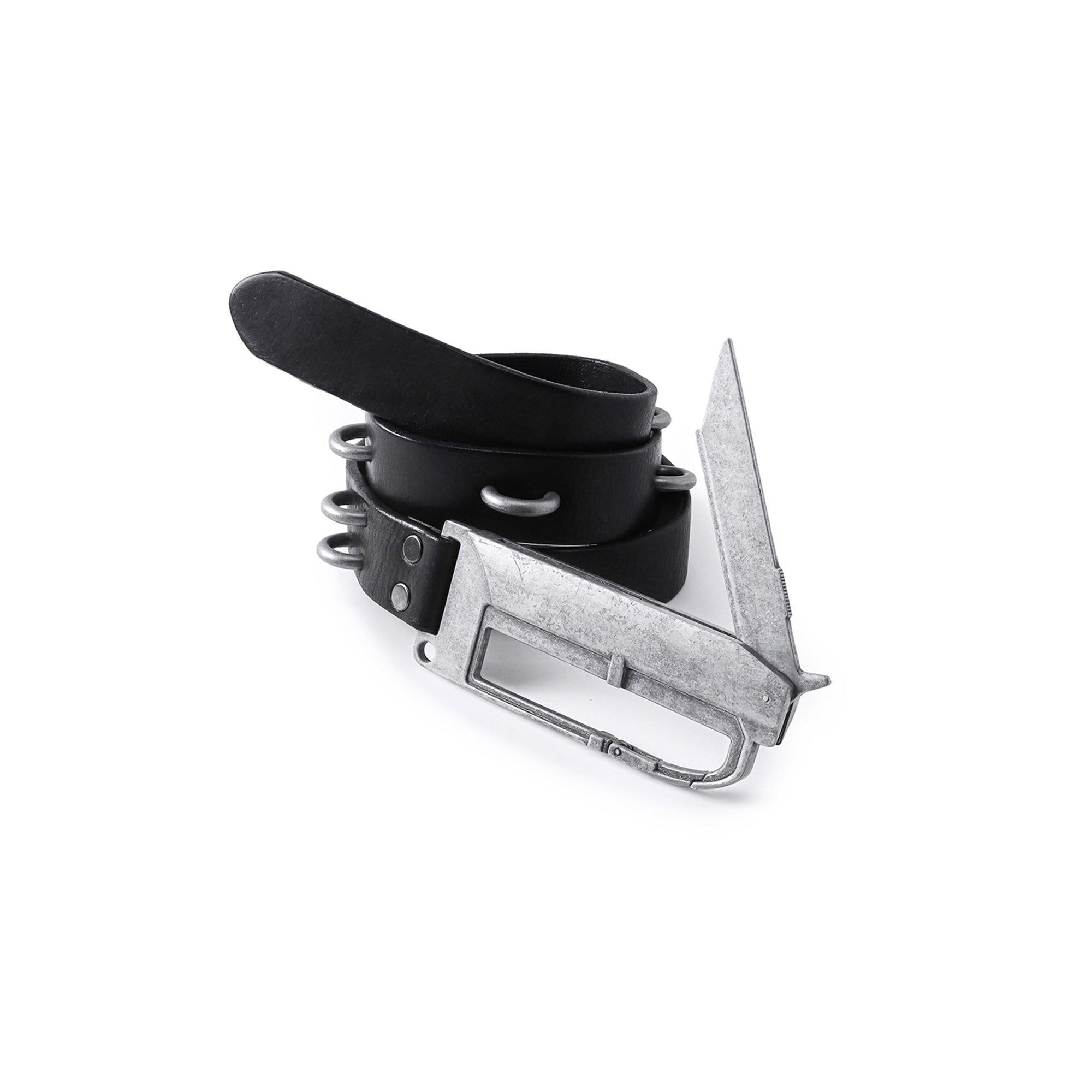 REBEL WAVE Military Buckle Leather Belt