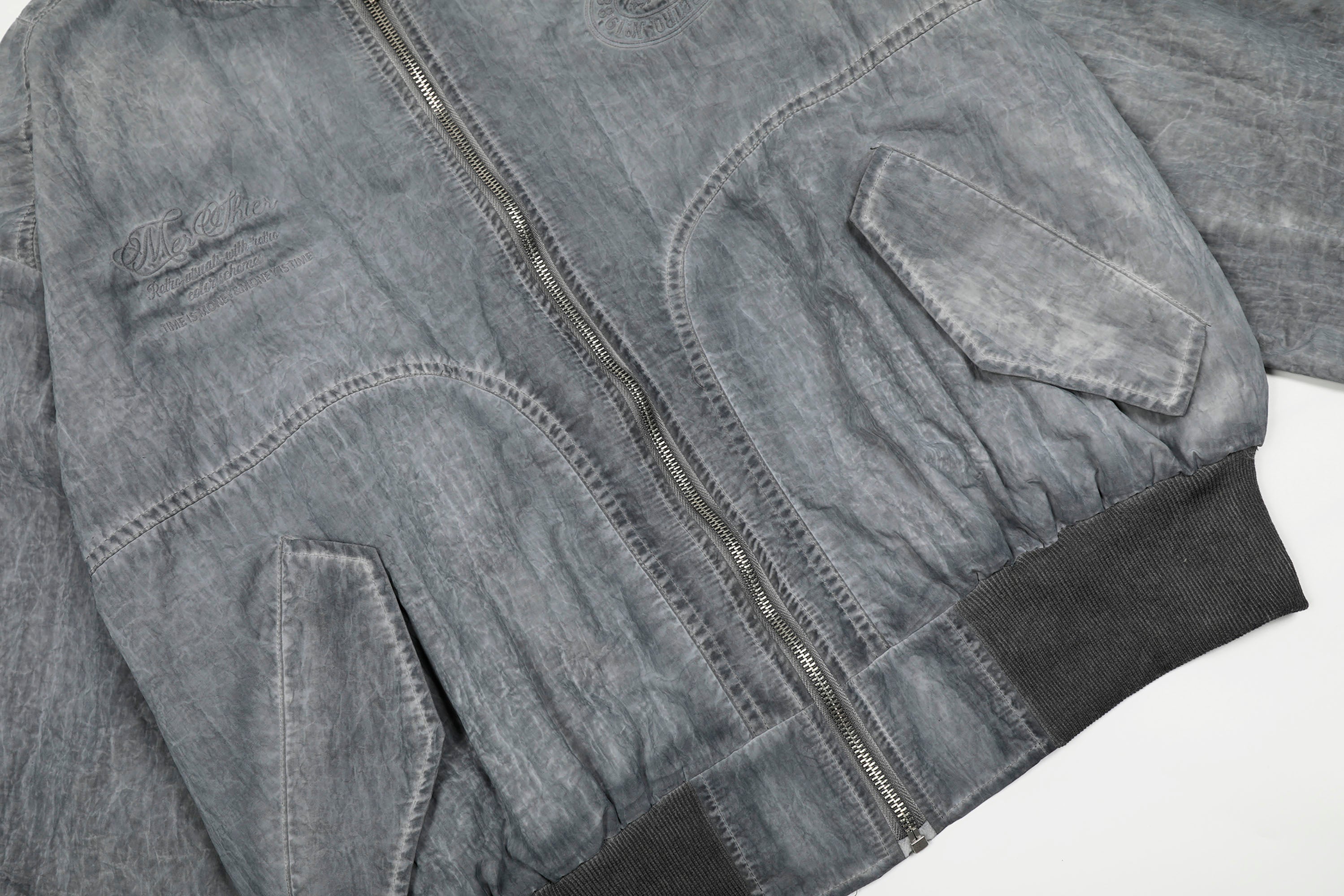 CLP Faded Crinkled Bomber Jacket, premium urban and streetwear designers apparel on PROJECTISR.com, CLP