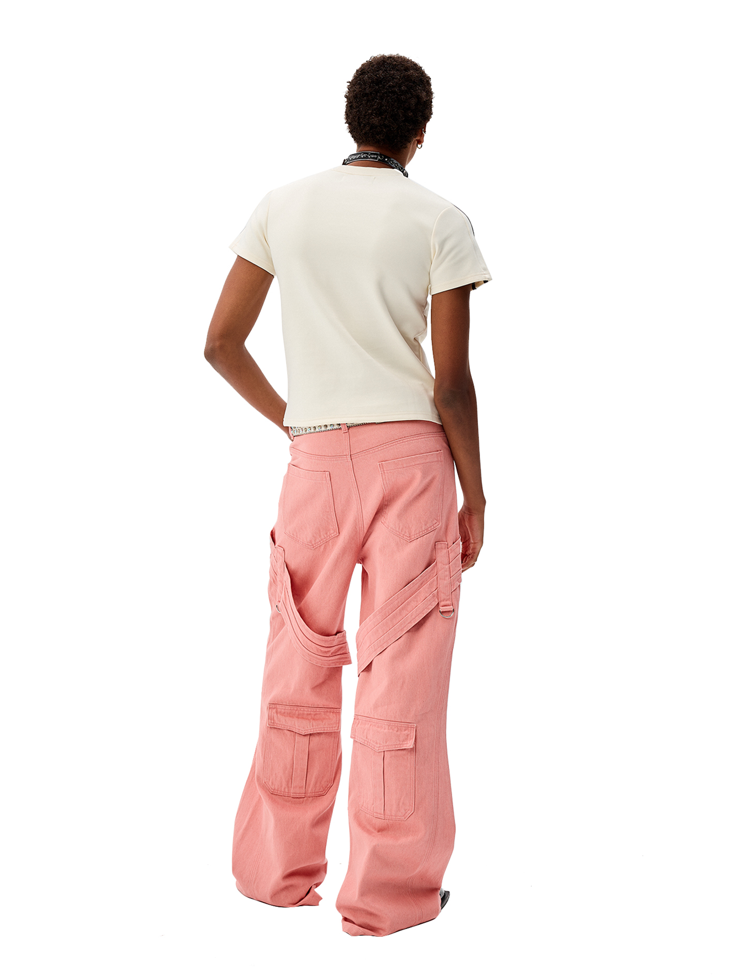 CYCYCY Tie Detail Multi-Pocket Cargo Jeans