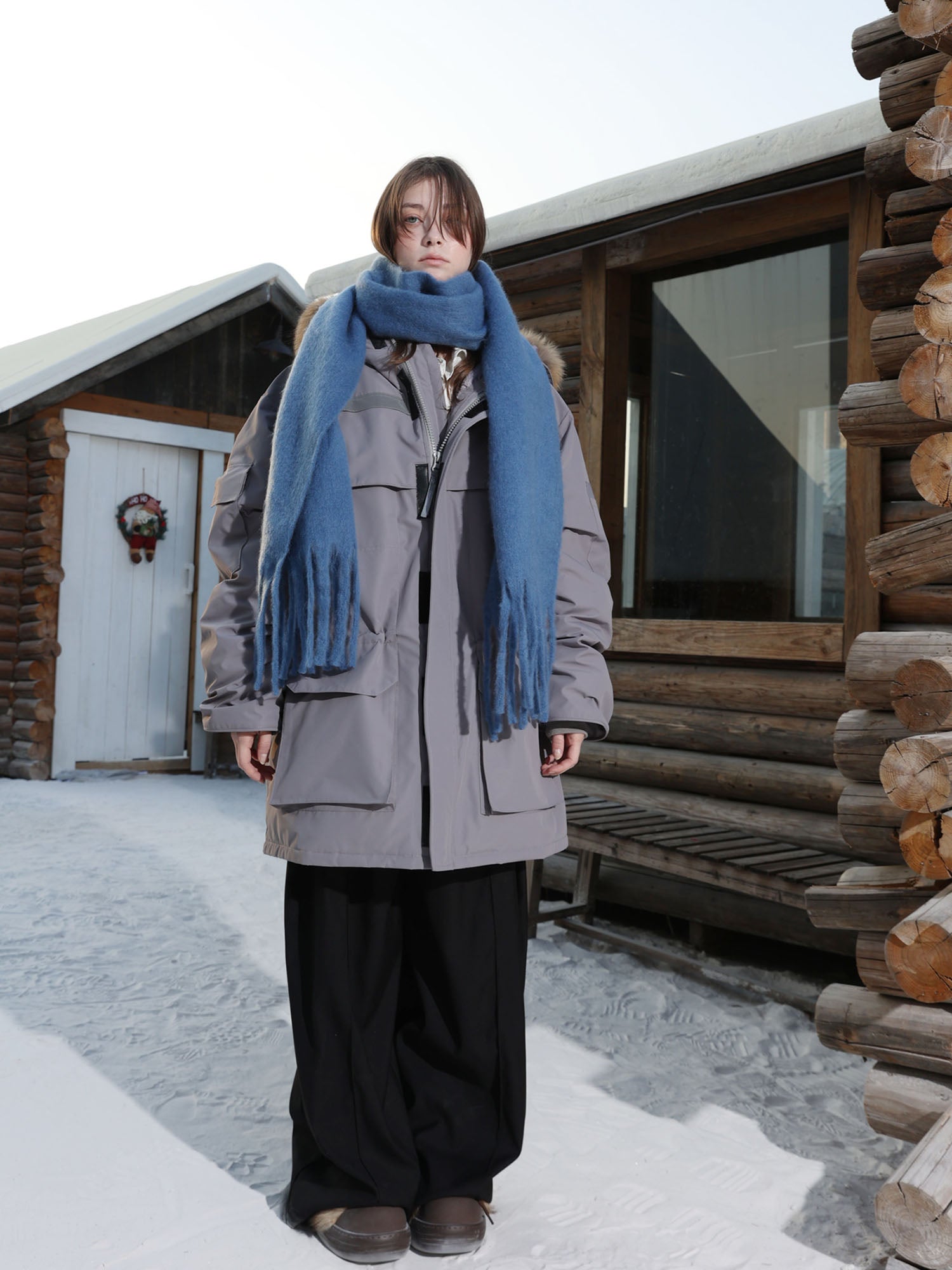 ERROR CODE ROBOT Faux Fur-Trimmed Reflective-Strip Utility Parka, premium urban and streetwear designers apparel on PROJECTISR.com, ERROR CODE ROBOT