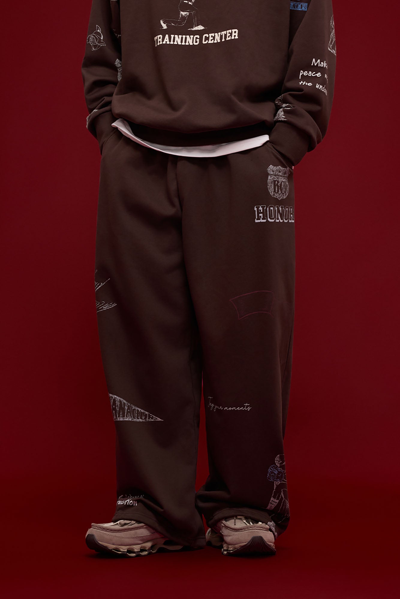 BANANA CLUB Classic Doodle Graphic Sweatpants