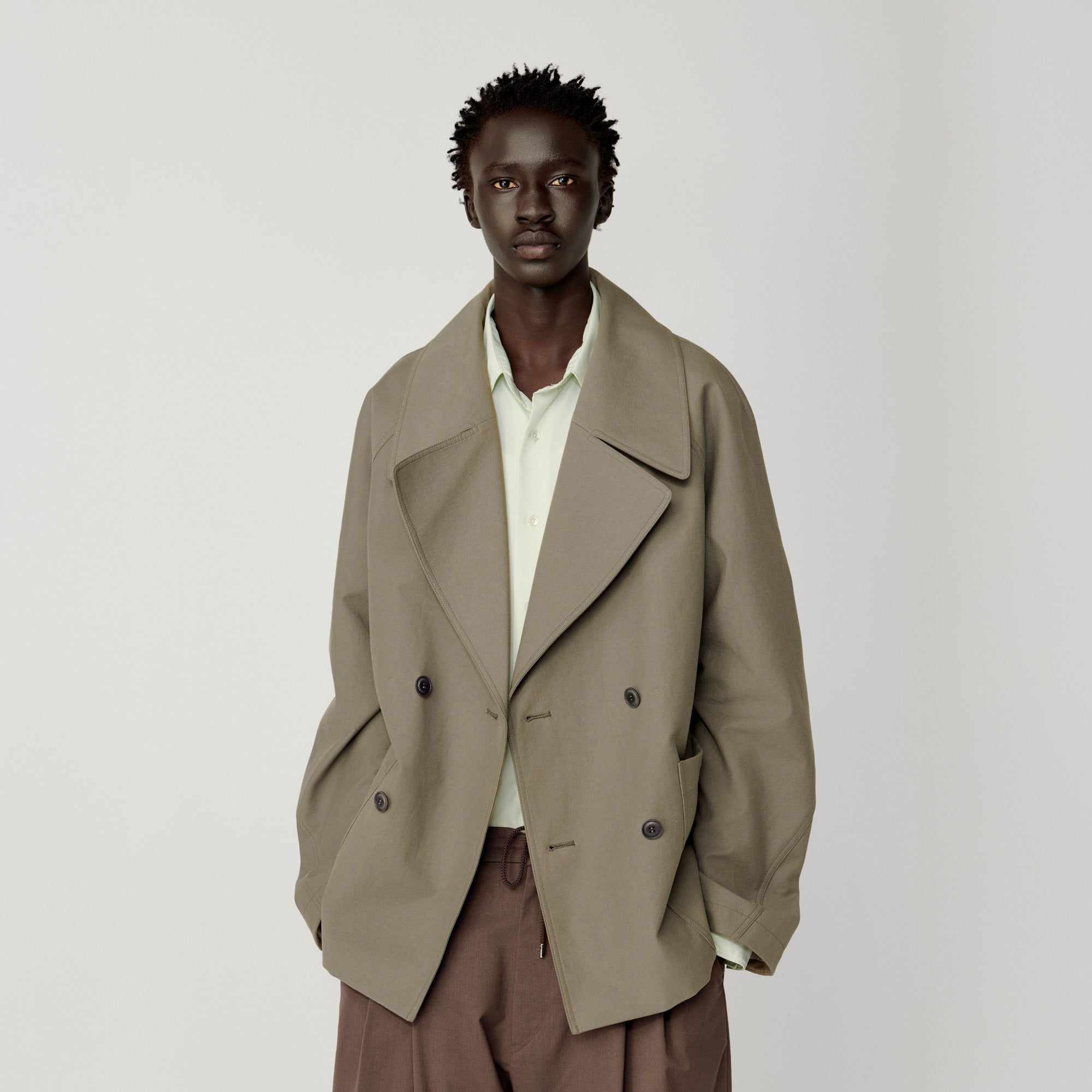 OPICLOTH Classical Double-Breasted Oversized Jacket
