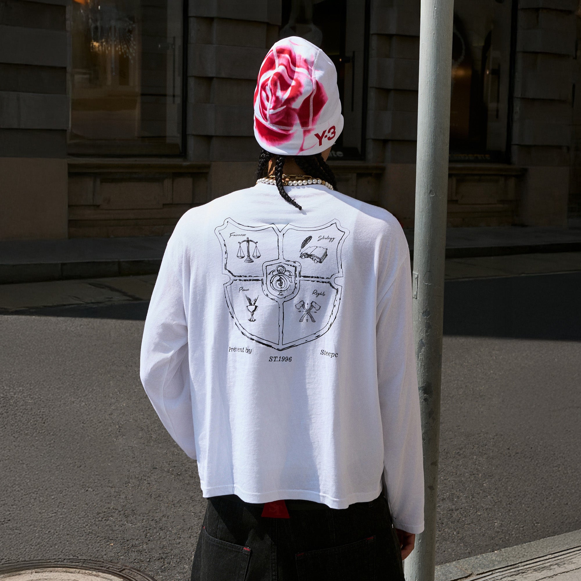 STEEPC Double-Button Graphic Long-Sleeve Tee, premium urban and streetwear designers apparel on PROJECTISR.com, STEEPC