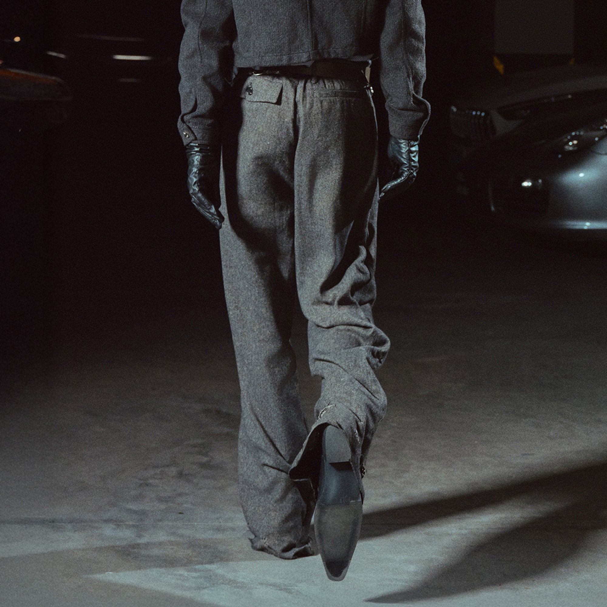 RICHILL Distressed-Hem Herringbone Trousers, premium urban and streetwear designers apparel on PROJECTISR.com, RICHILL