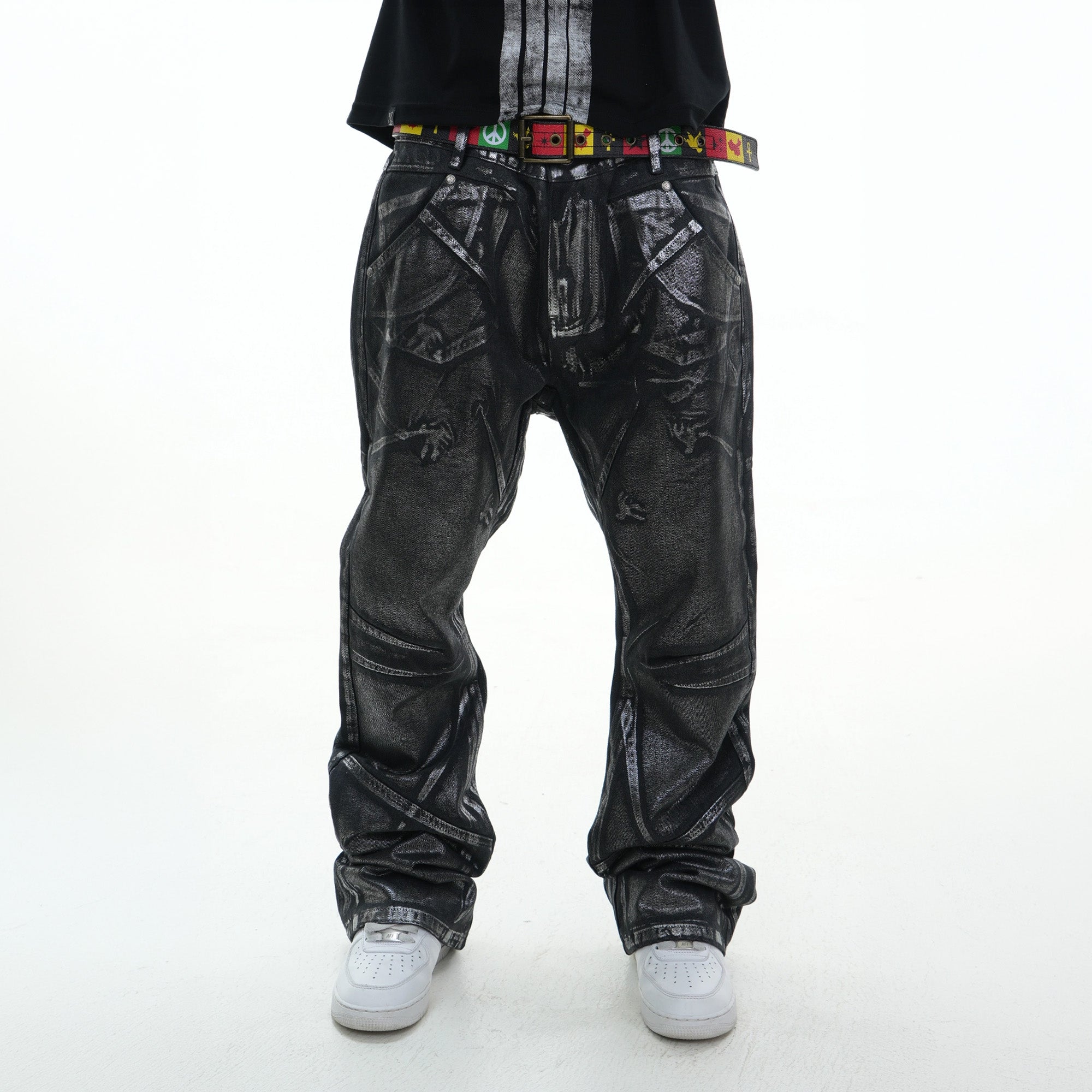 VINKID Coated Pigeon Graphic Jeans