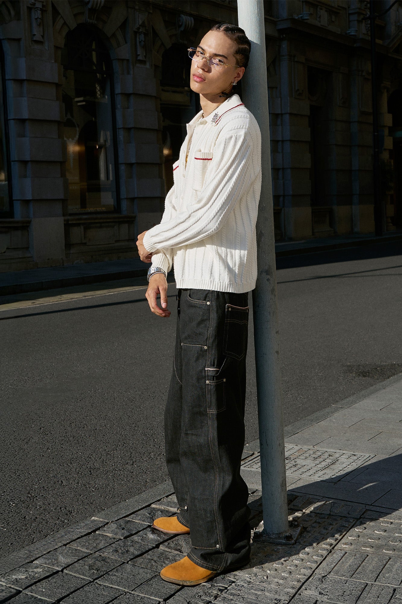 STEEPC Double-Knee Button-Fly Raw Selvedge Jeans