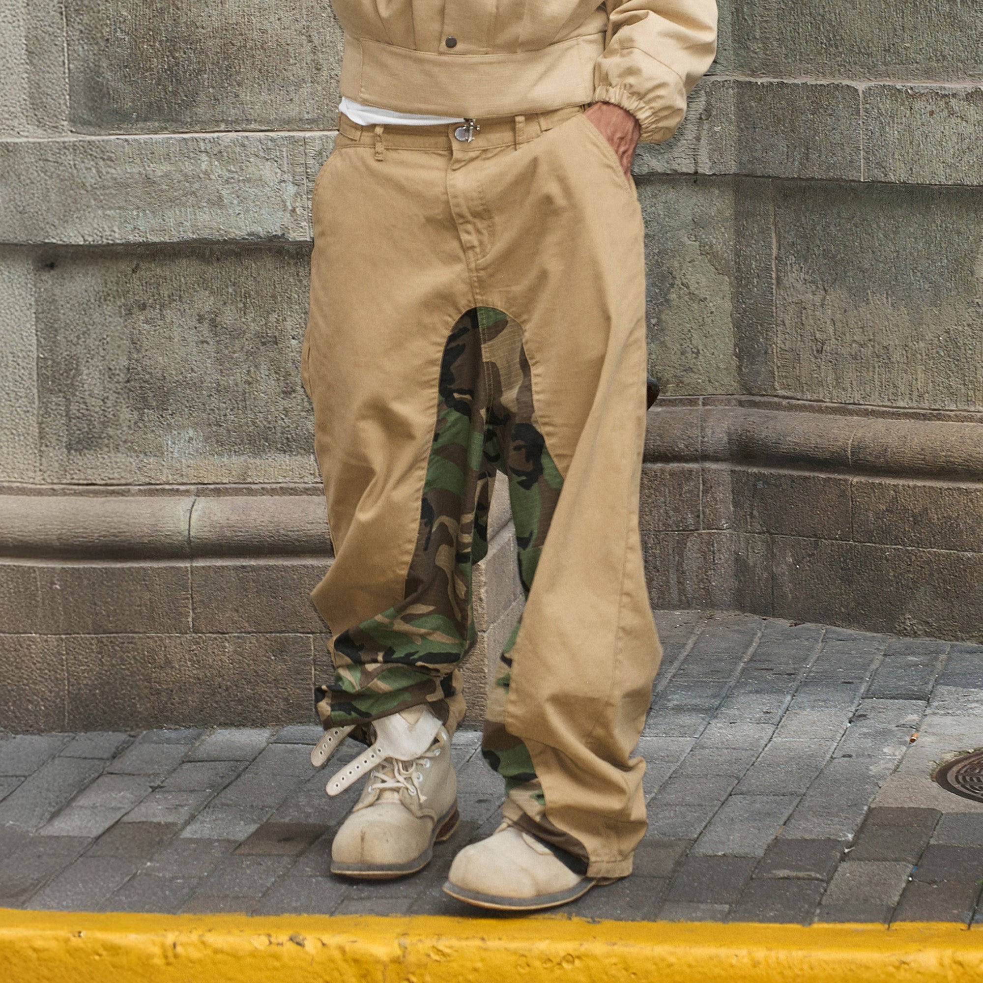 STEEPC Camo-Spliced Baggy Pants