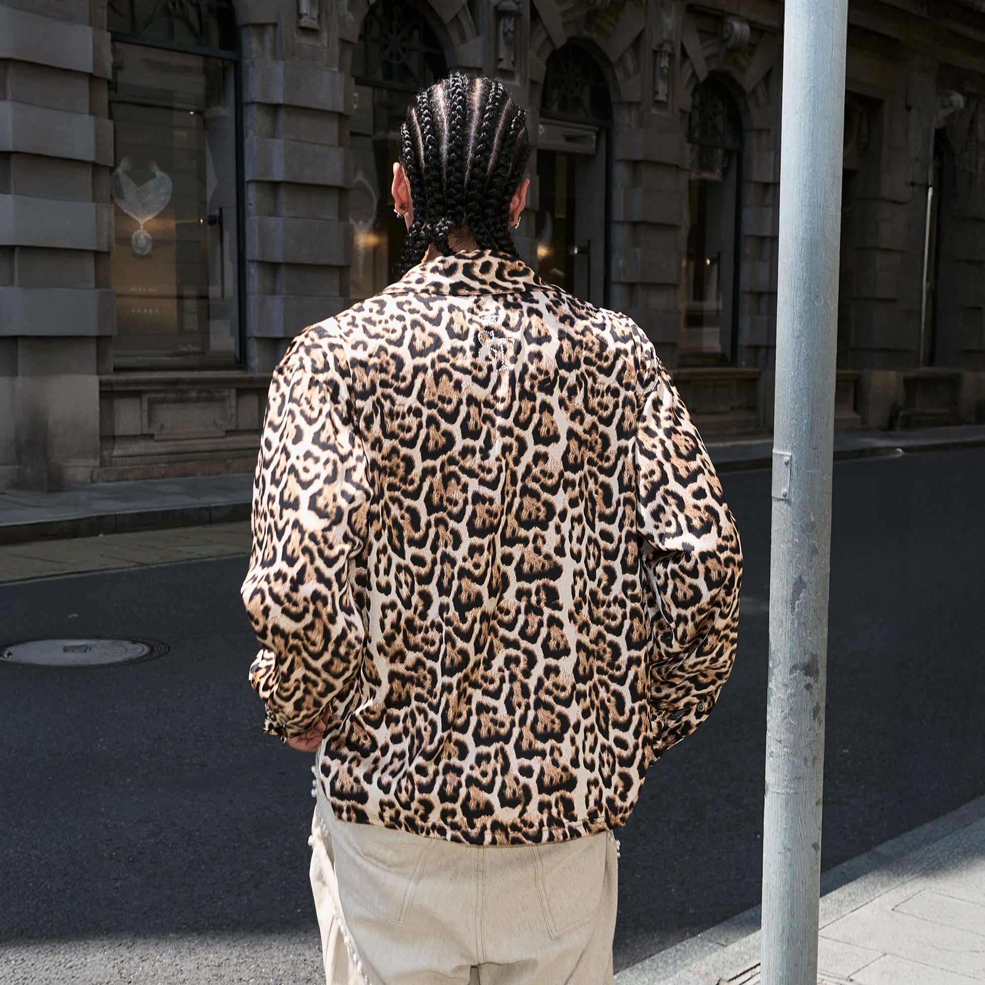 STEEPC Leopard Pearl Embellished Boxy Shirt, premium urban and streetwear designers apparel on PROJECTISR.com, STEEPC
