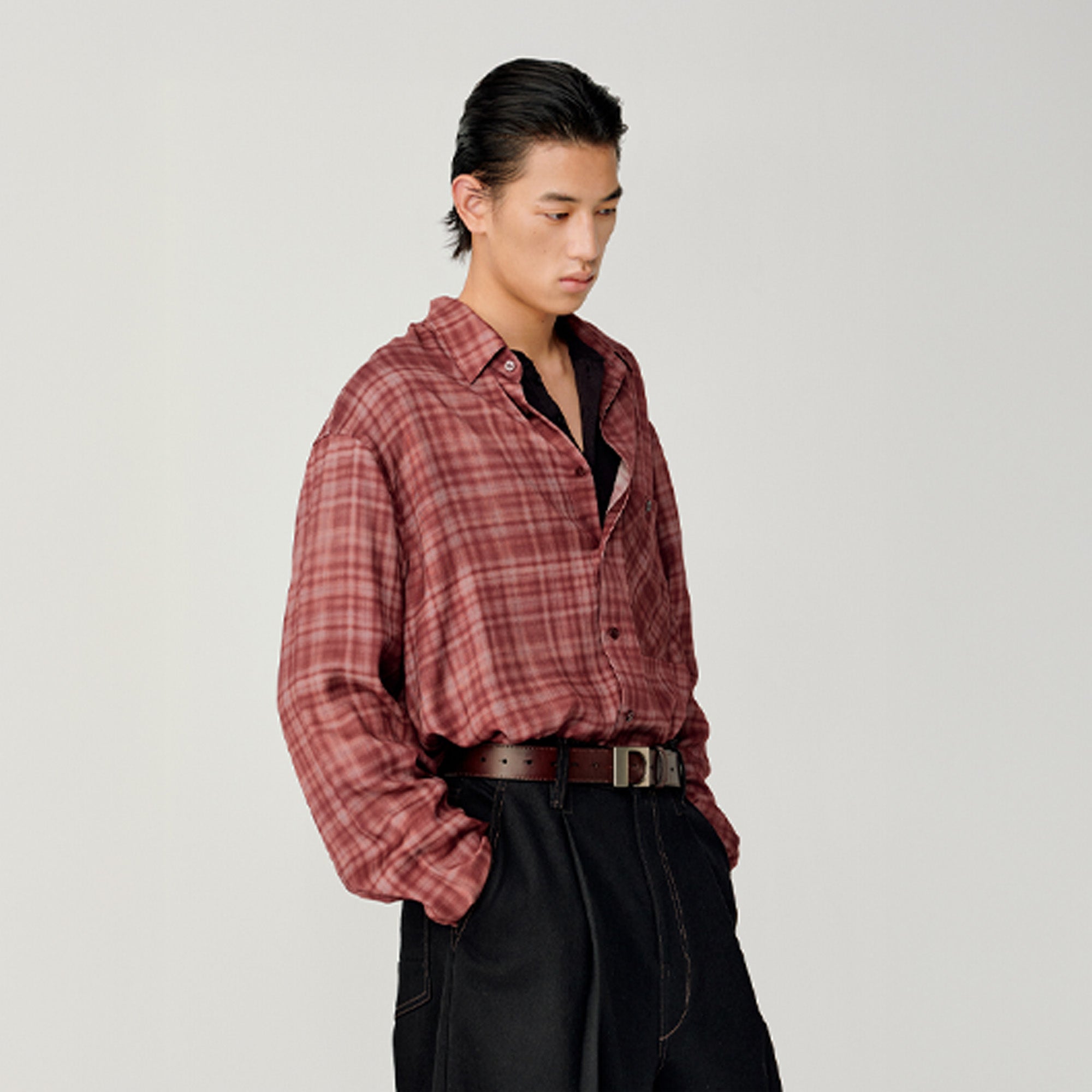 OPICLOTH Classical Oversized Plaid Shirt