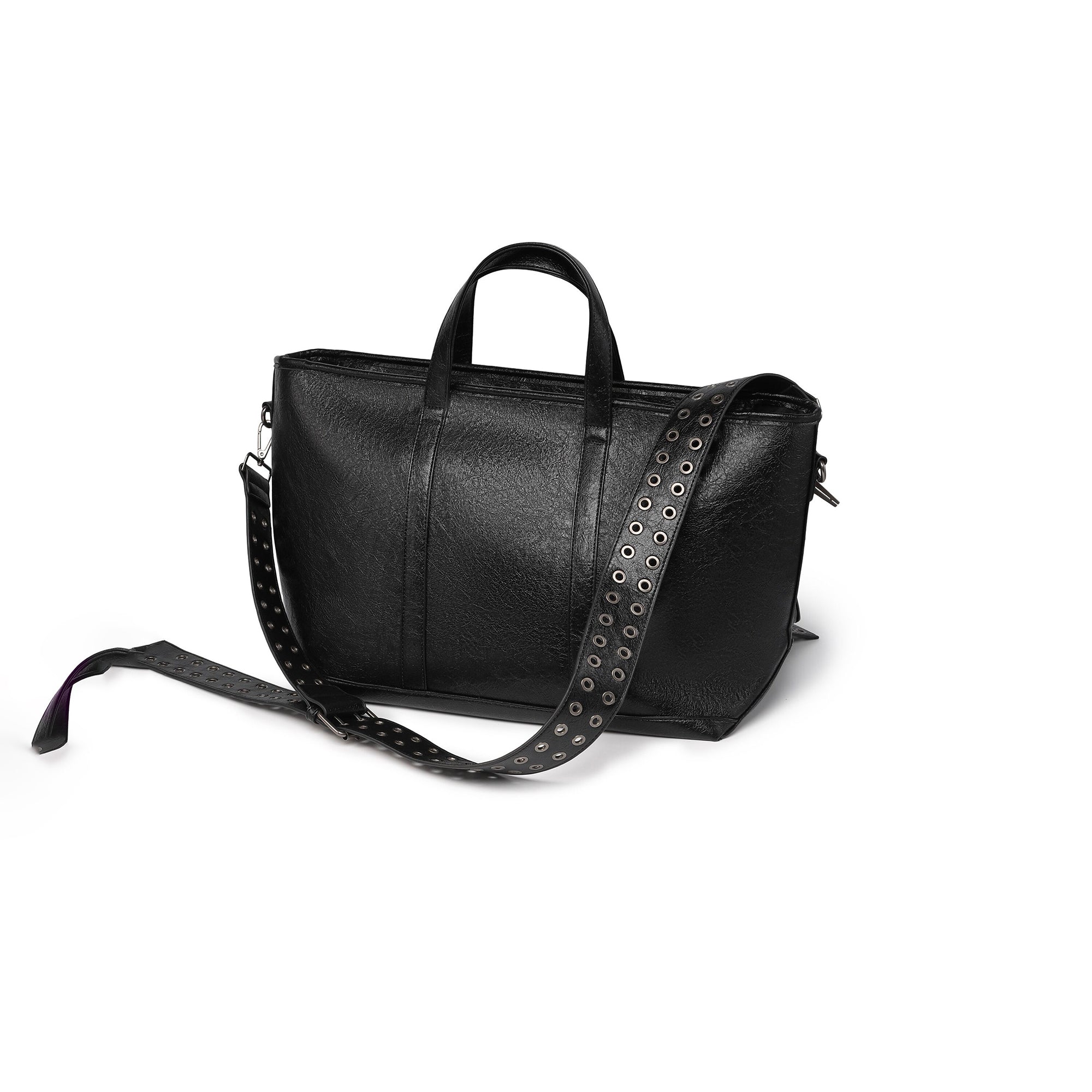 REBEL WAVE Cross Faux Leather Tote Bag