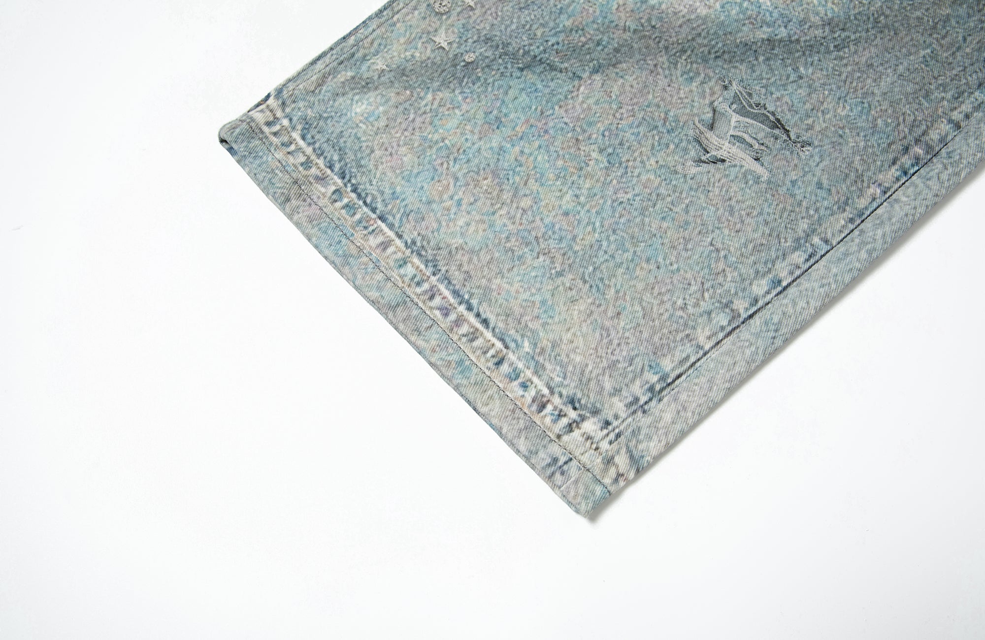 TGNS Beaded Graphic Distressed Oversized Jeans