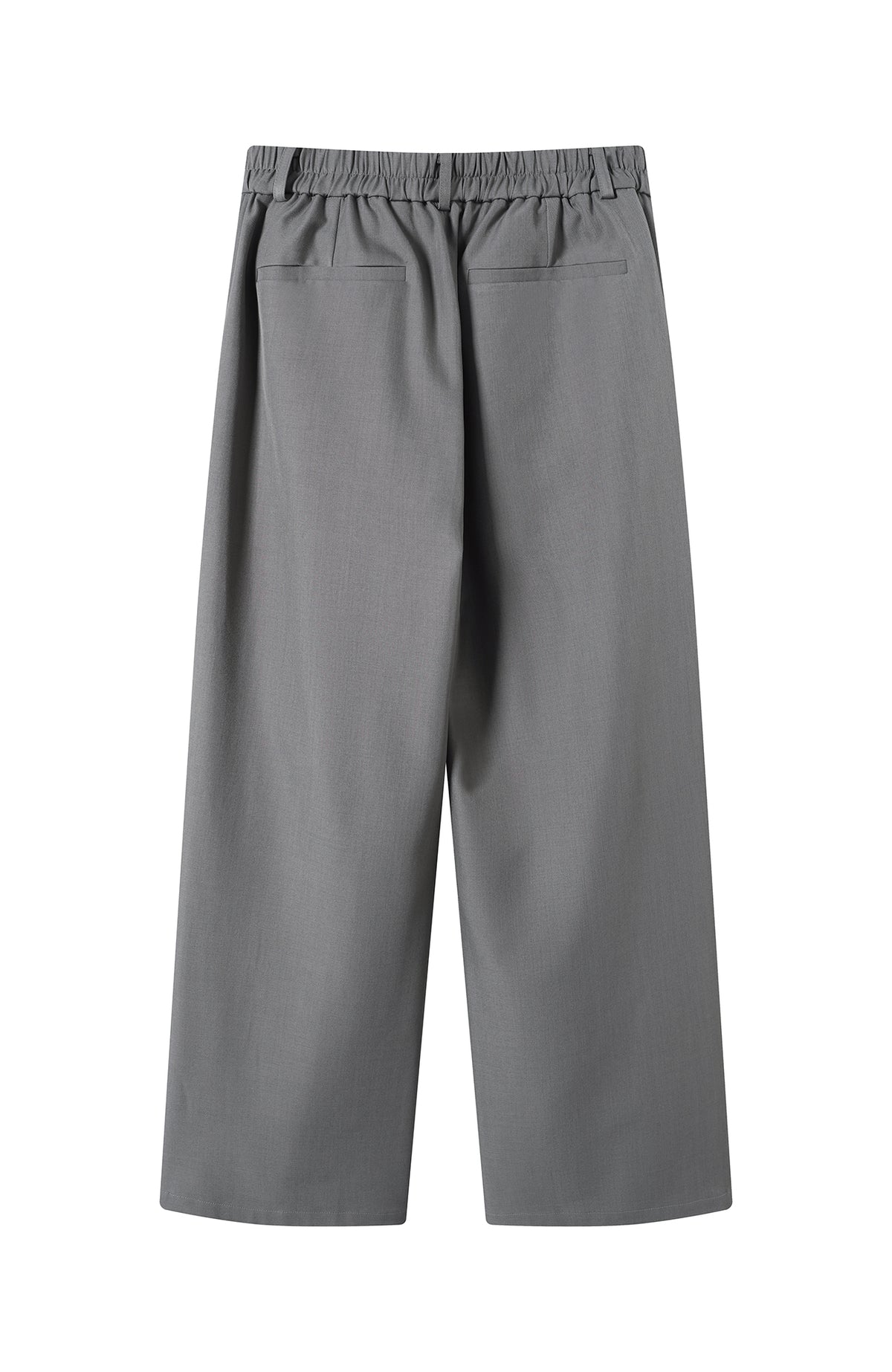 TGNS Elastic Waistband Pleated Wide-Leg Trousers