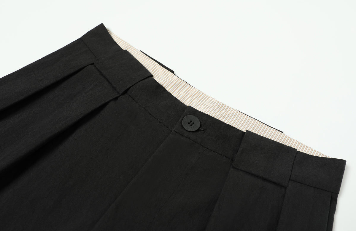TGNS Retro Pleated Wide-Leg Trousers