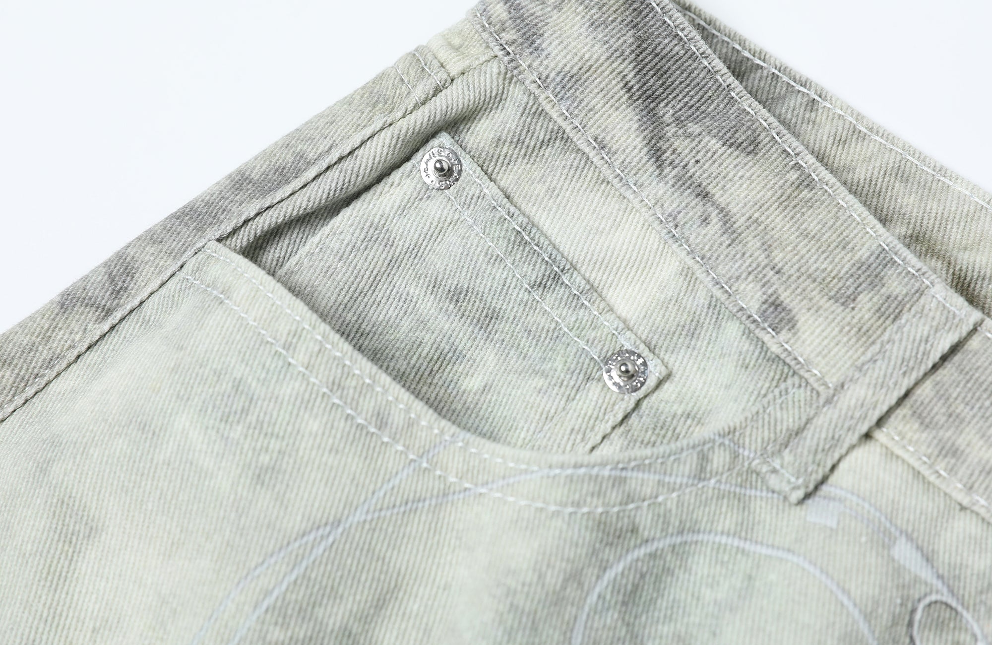 TGNS Distressed Chain Graphic Oversized Jorts