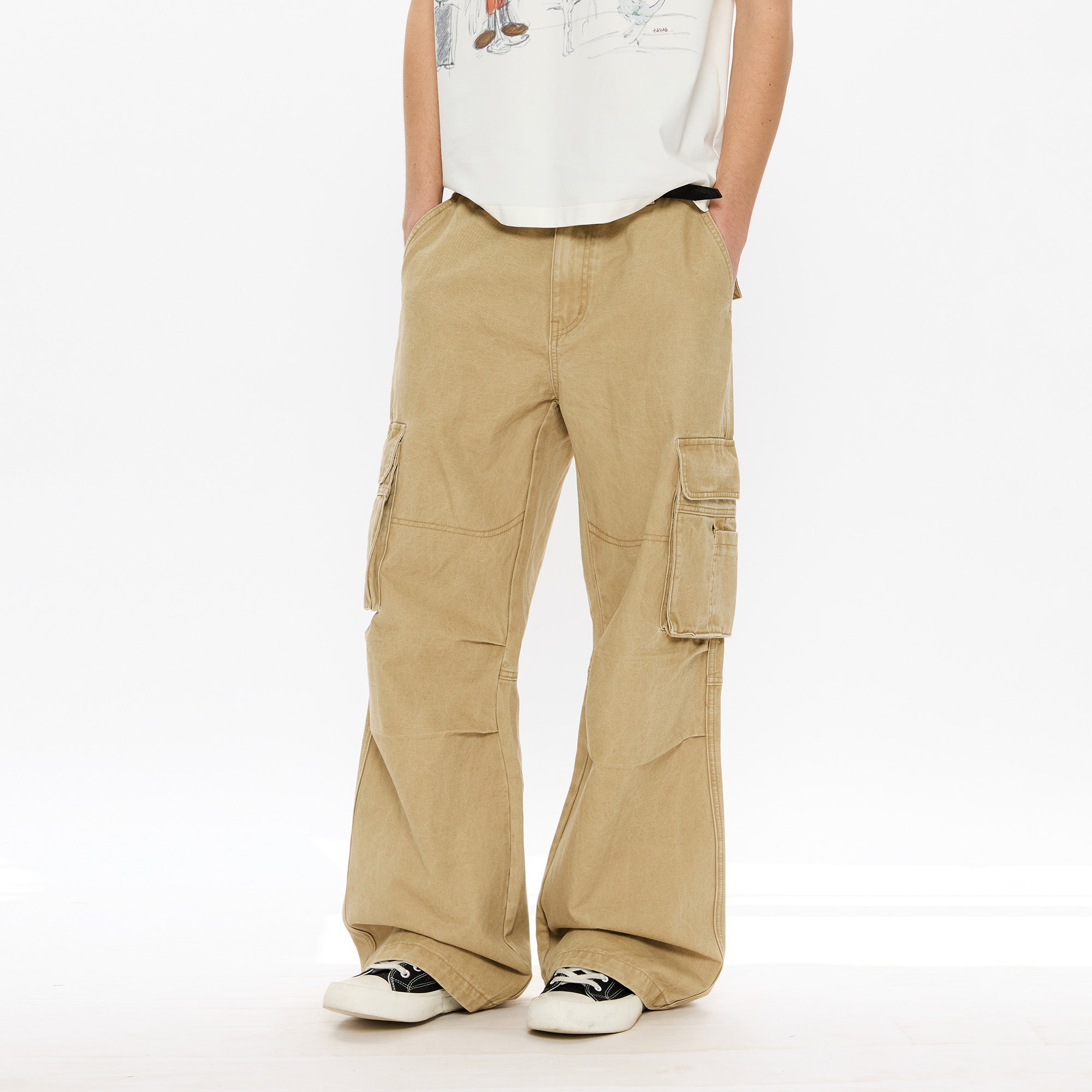 KREATE Washed Pleated Cargo Pants, premium urban and streetwear designers apparel on PROJECTISR.com, KREATE