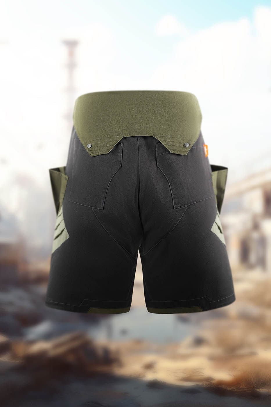 XIPHEVIL Deconstructed Multi-Pocket Armour Shorts, premium urban and streetwear designers apparel on PROJECTISR.com, XIPHEVIL