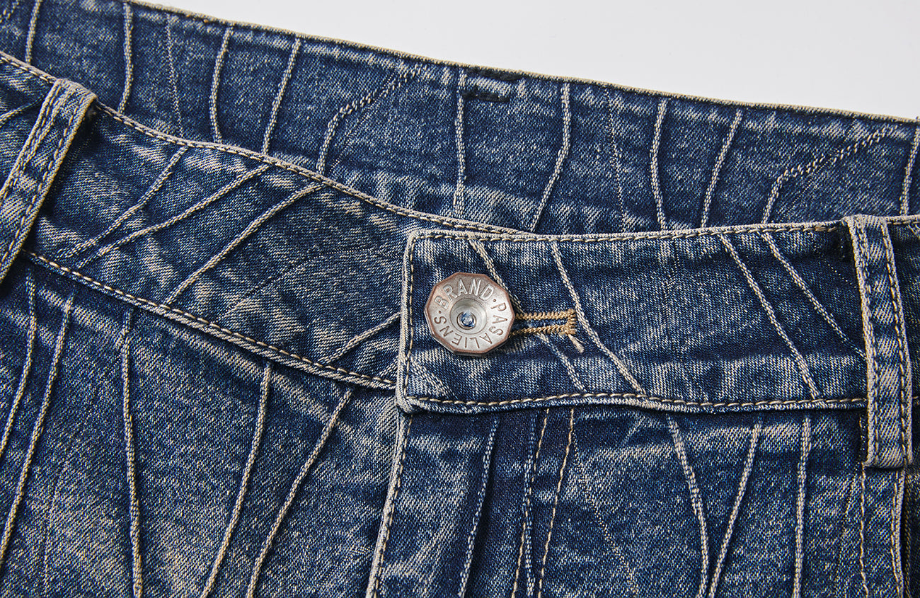 PASET Cross And Star Studded Wide-Leg Jeans