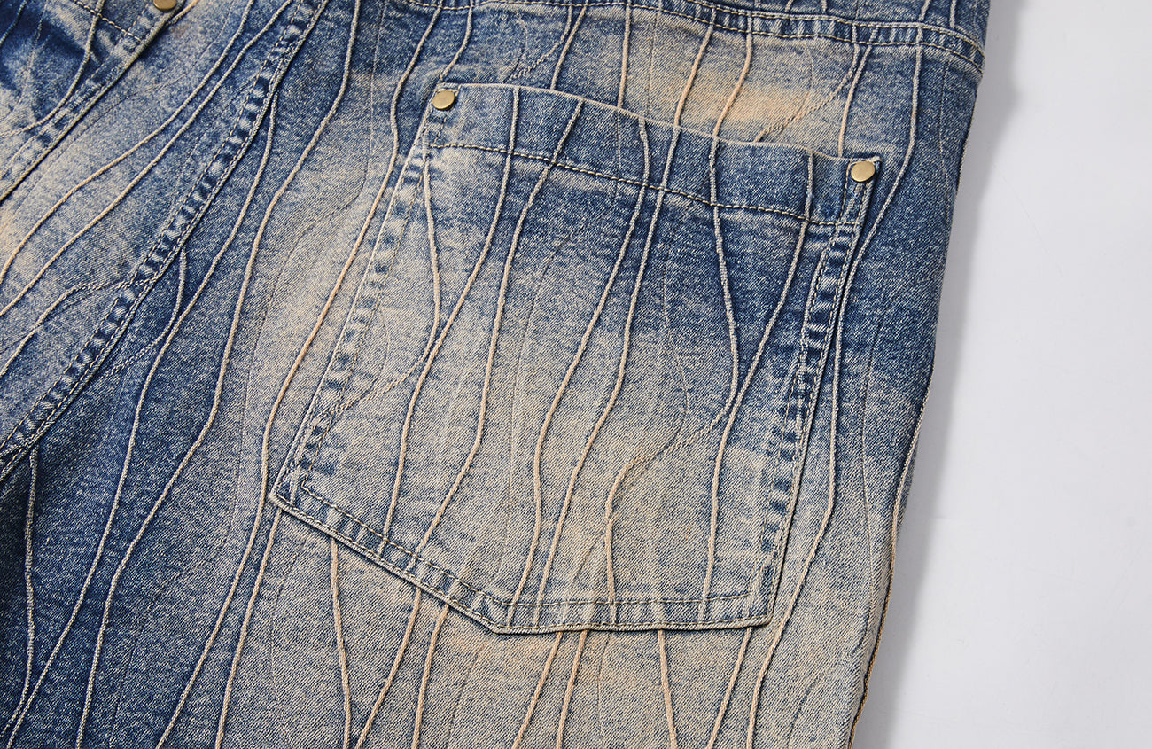 PASET Cross And Star Studded Wide-Leg Jeans