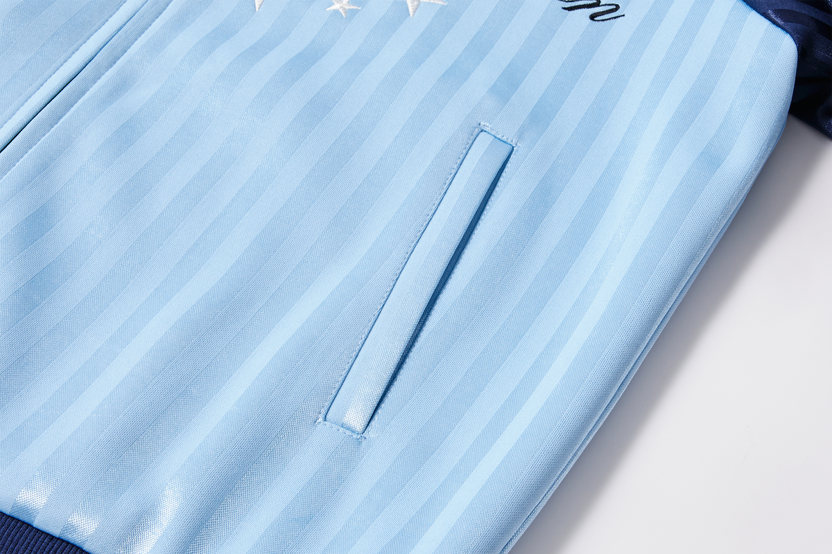 PASET Retro Striped Embroidered Zip-Up Jacket