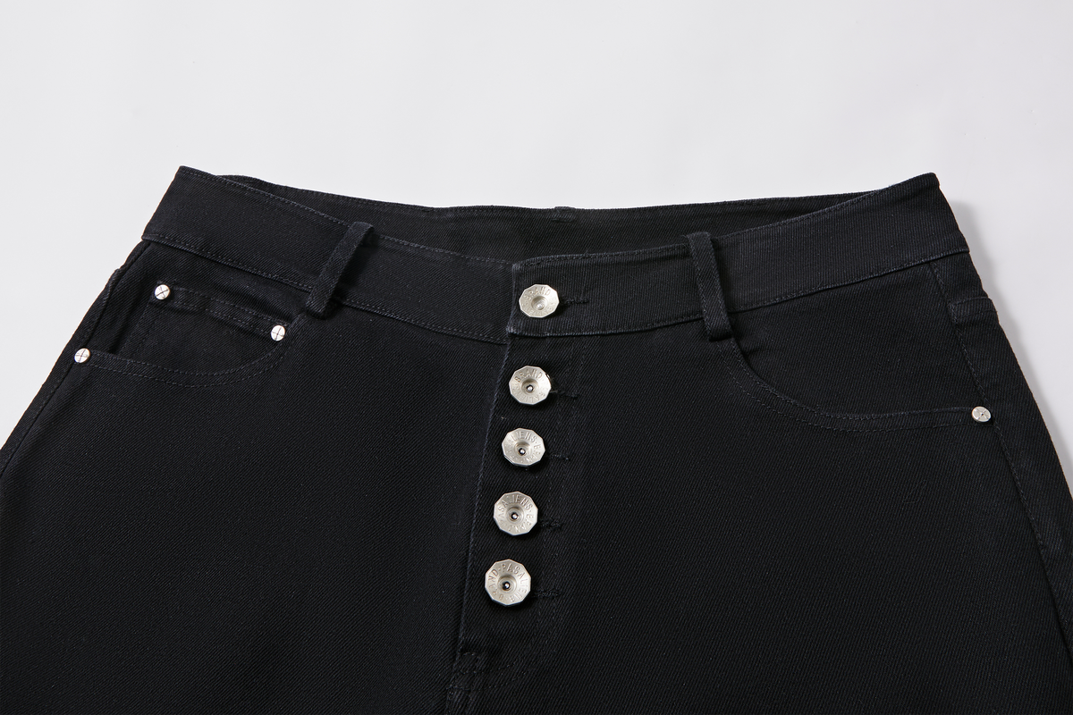 PASET Retro Gothic Lace-Up Slim Flared Jeans