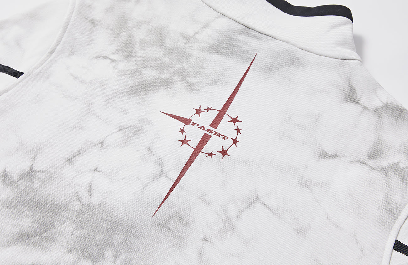 PASET Dirty Wash Star Graphic Track Jacket
