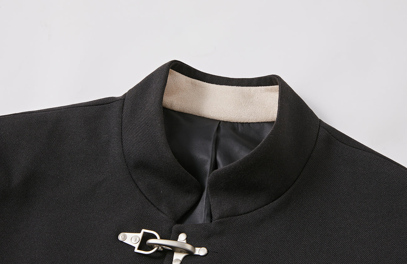 PASET Frog Buckle Stand Collar Jacket