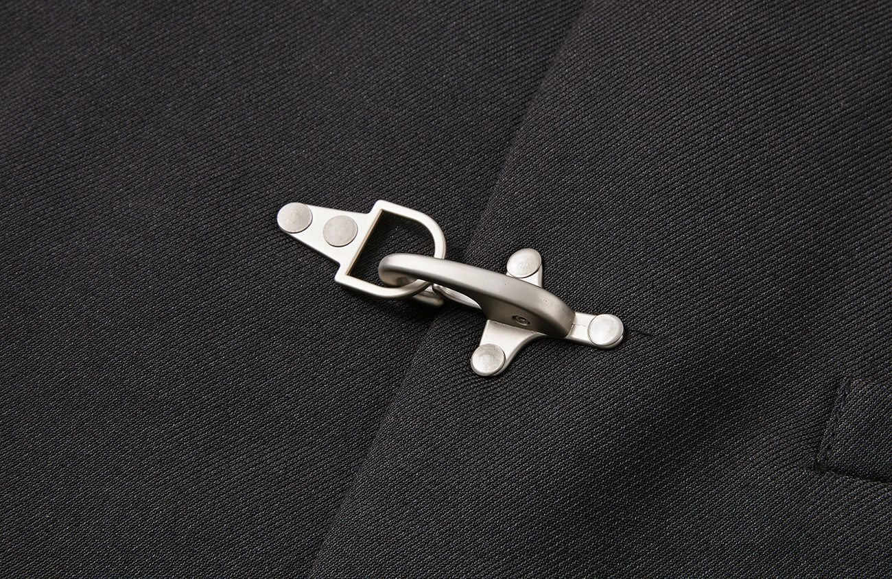 PASET Frog Buckle Stand Collar Jacket