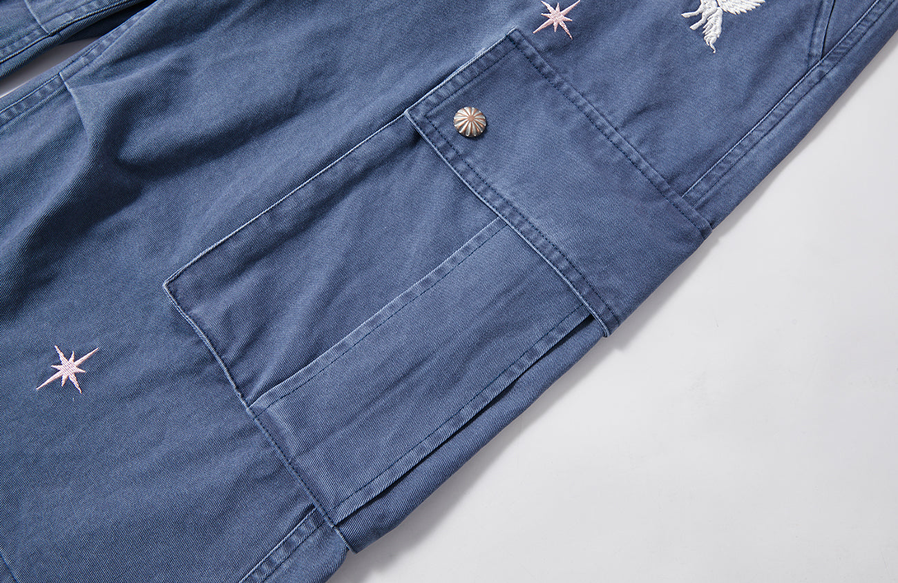 PASET Unicorn Embroidered Cargo Shorts