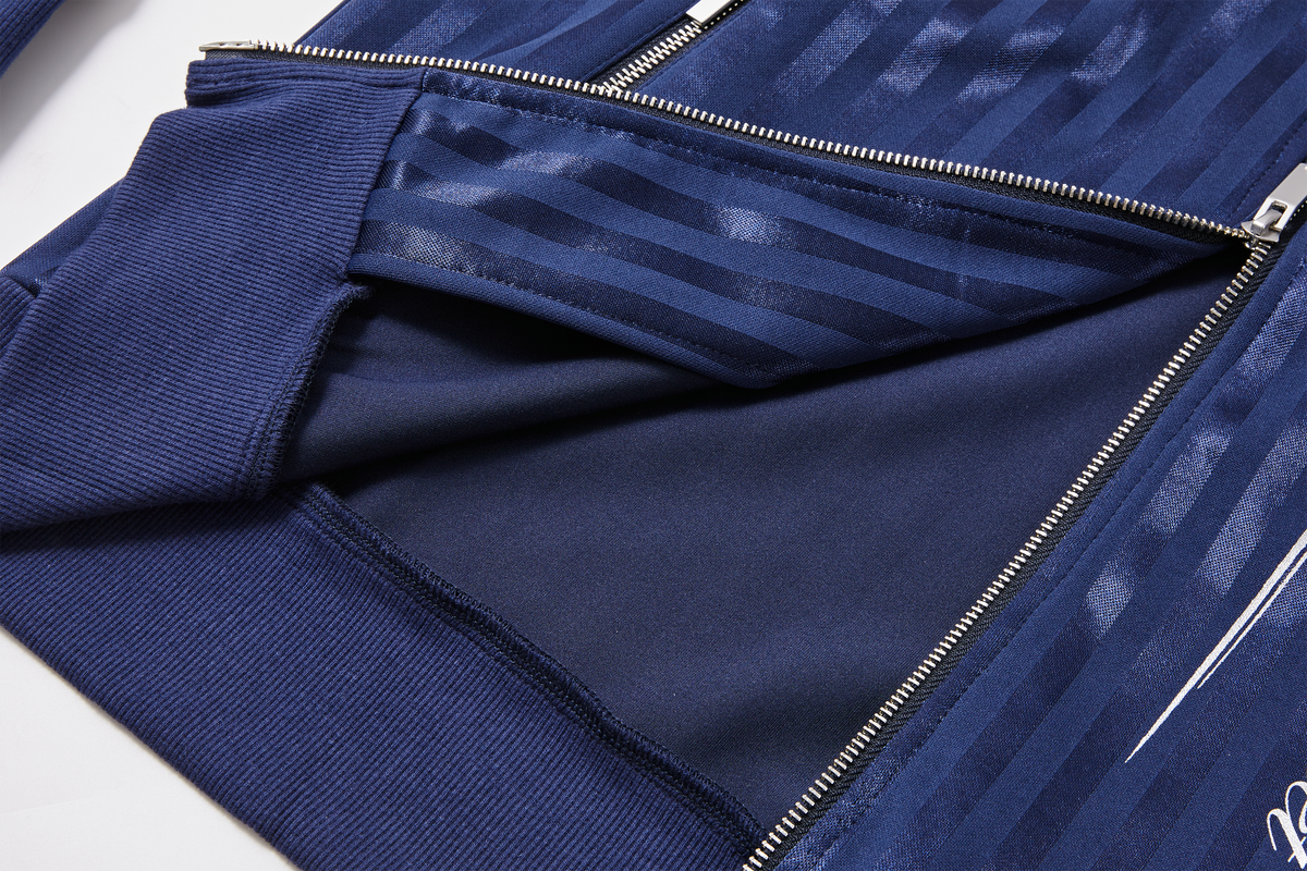 PASET Striped Star-Graphic Spliced Stand-Collar Zip Jacket