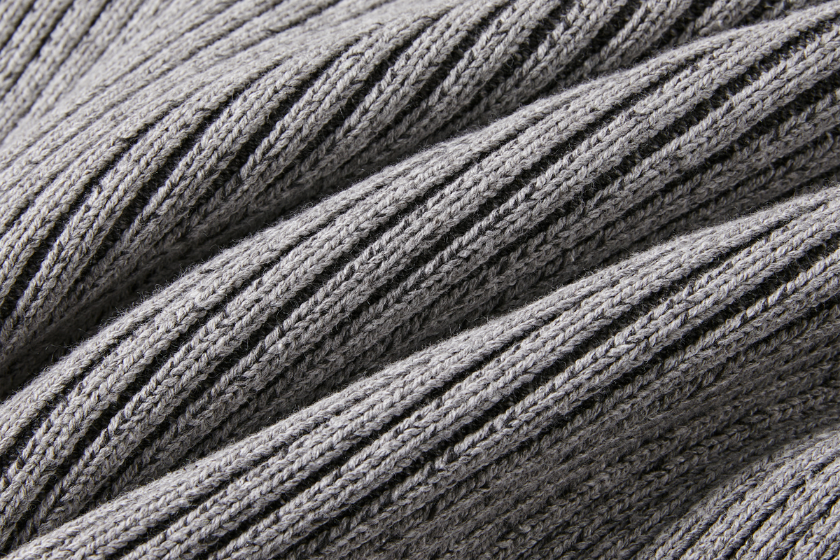 KREATE Double-Zip Ribbed Knit Stand-Collar Cardigan