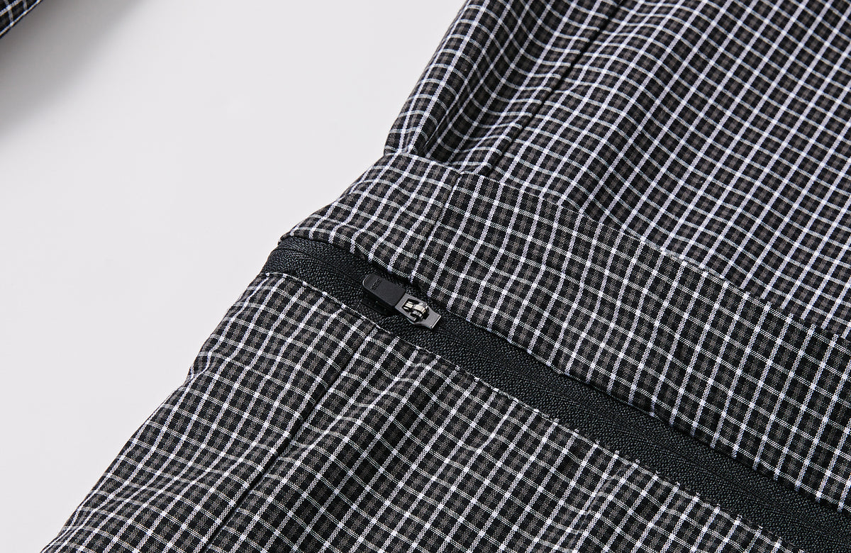 FMACM Detachable Plaid Straight-Leg Pants