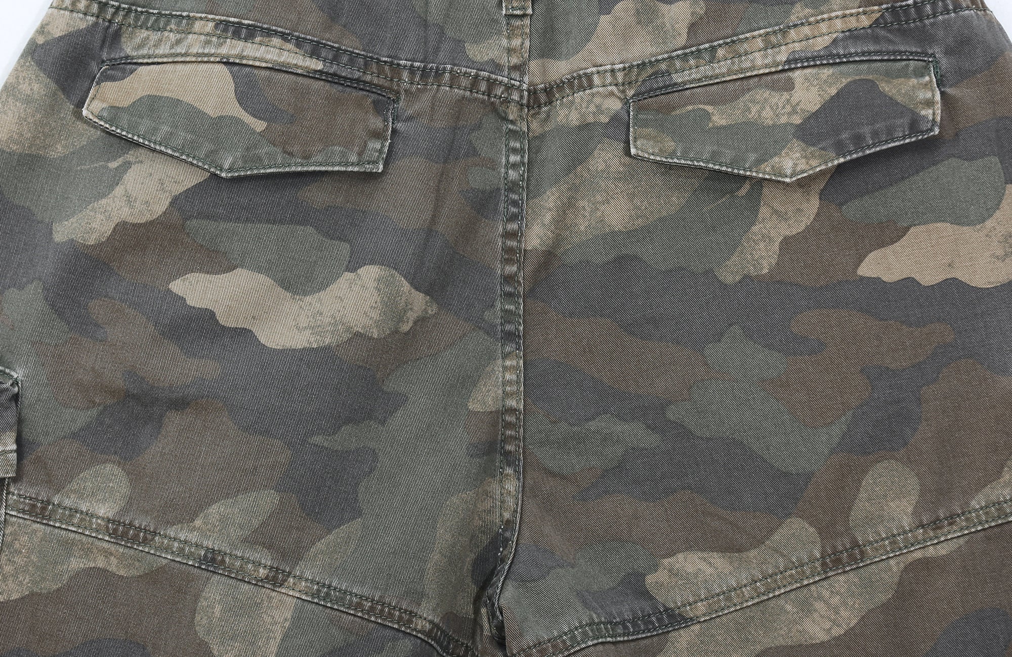 UNTILWERICH Washed Camo Cargo Shorts