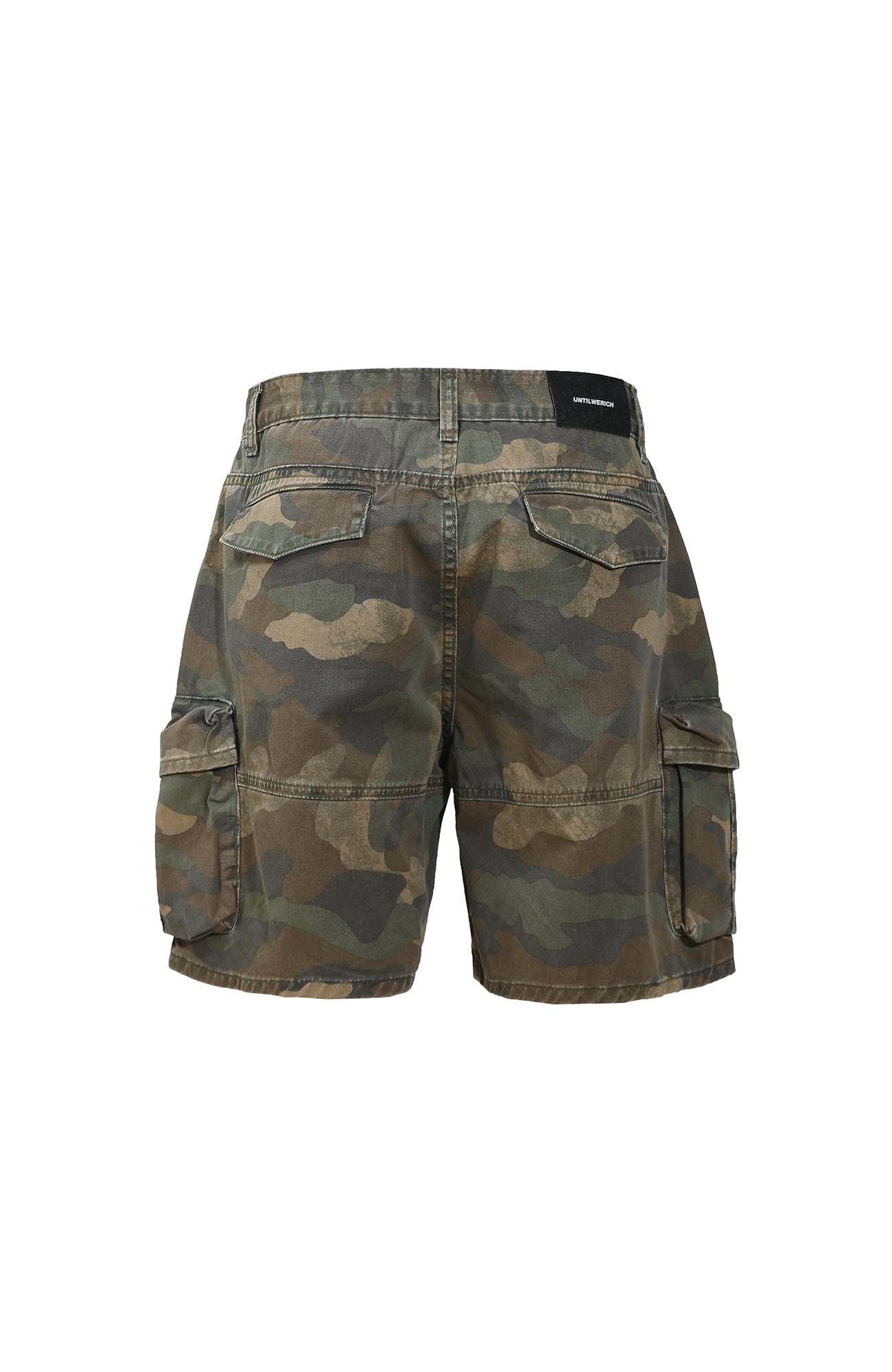 UNTILWERICH Washed Camo Cargo Shorts