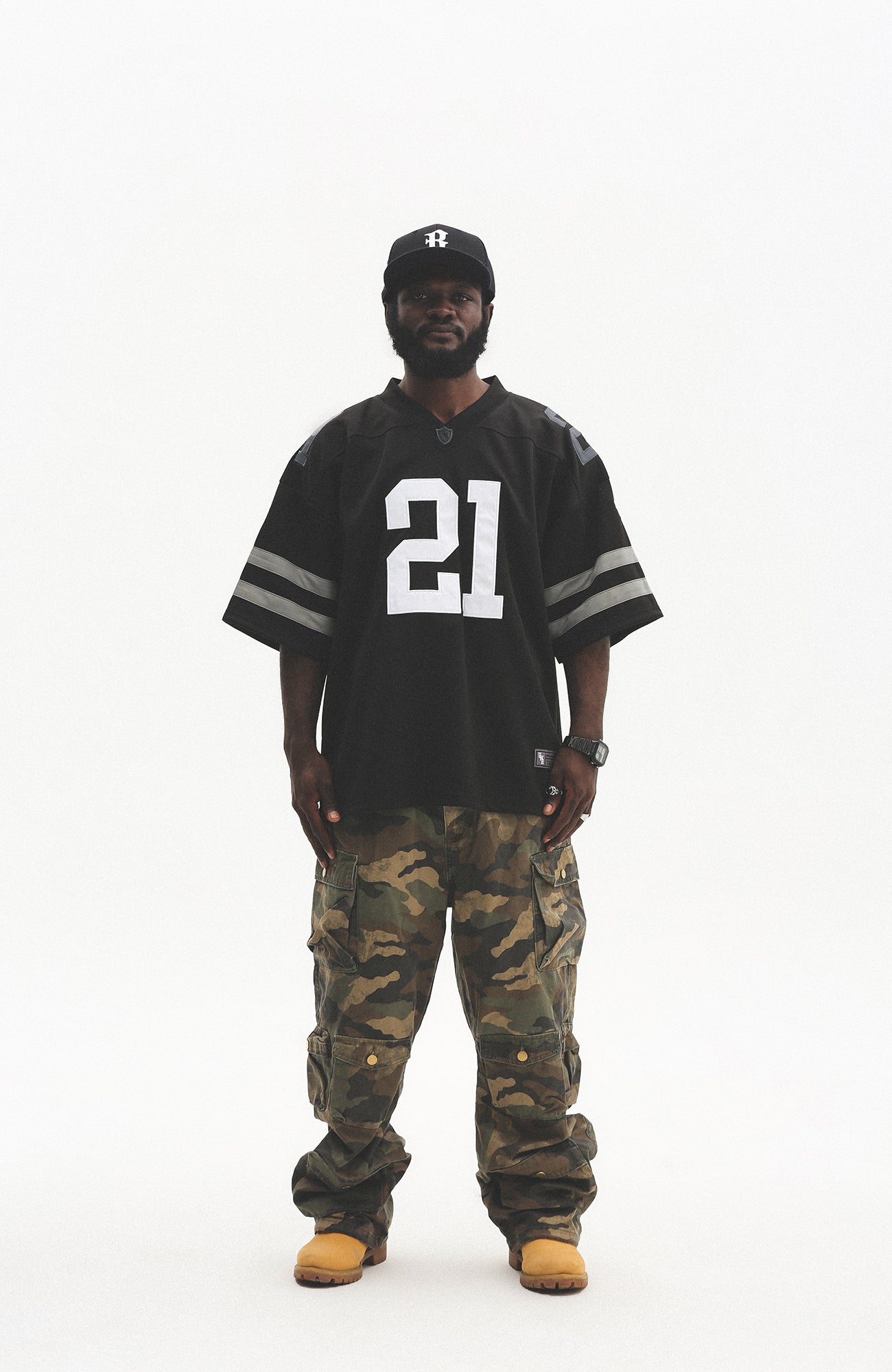 UNTILWERICH V-Neck Striped Hockey Short-Sleeve Jersey