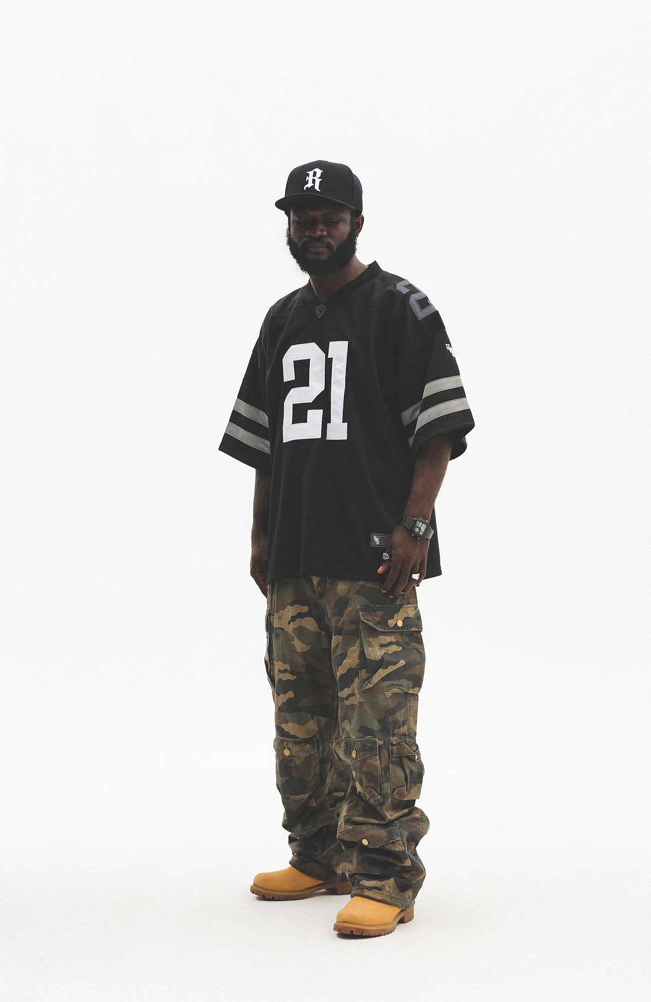 UNTILWERICH V-Neck Striped Hockey Short-Sleeve Jersey