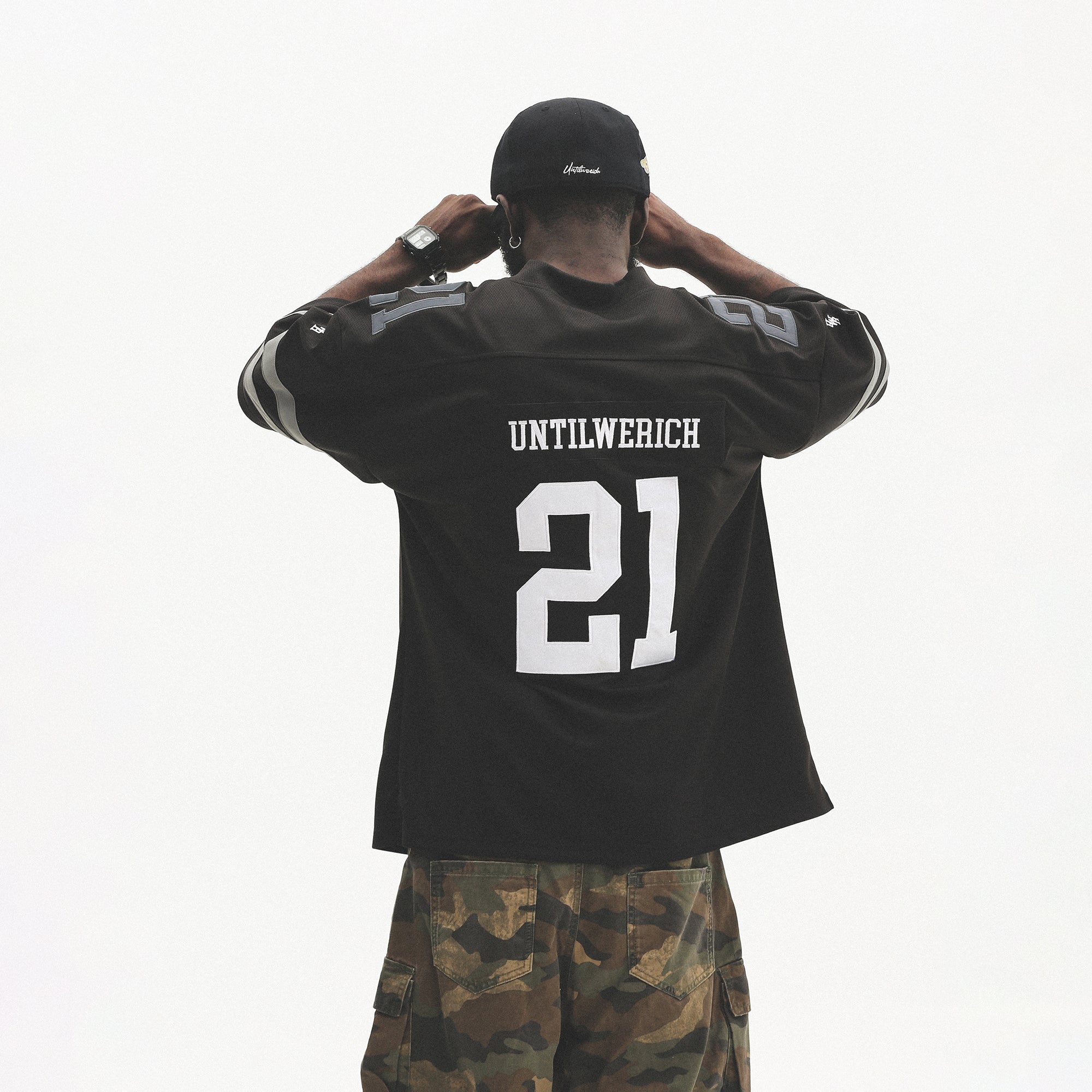 UNTILWERICH V-Neck Striped Hockey Short-Sleeve Jersey