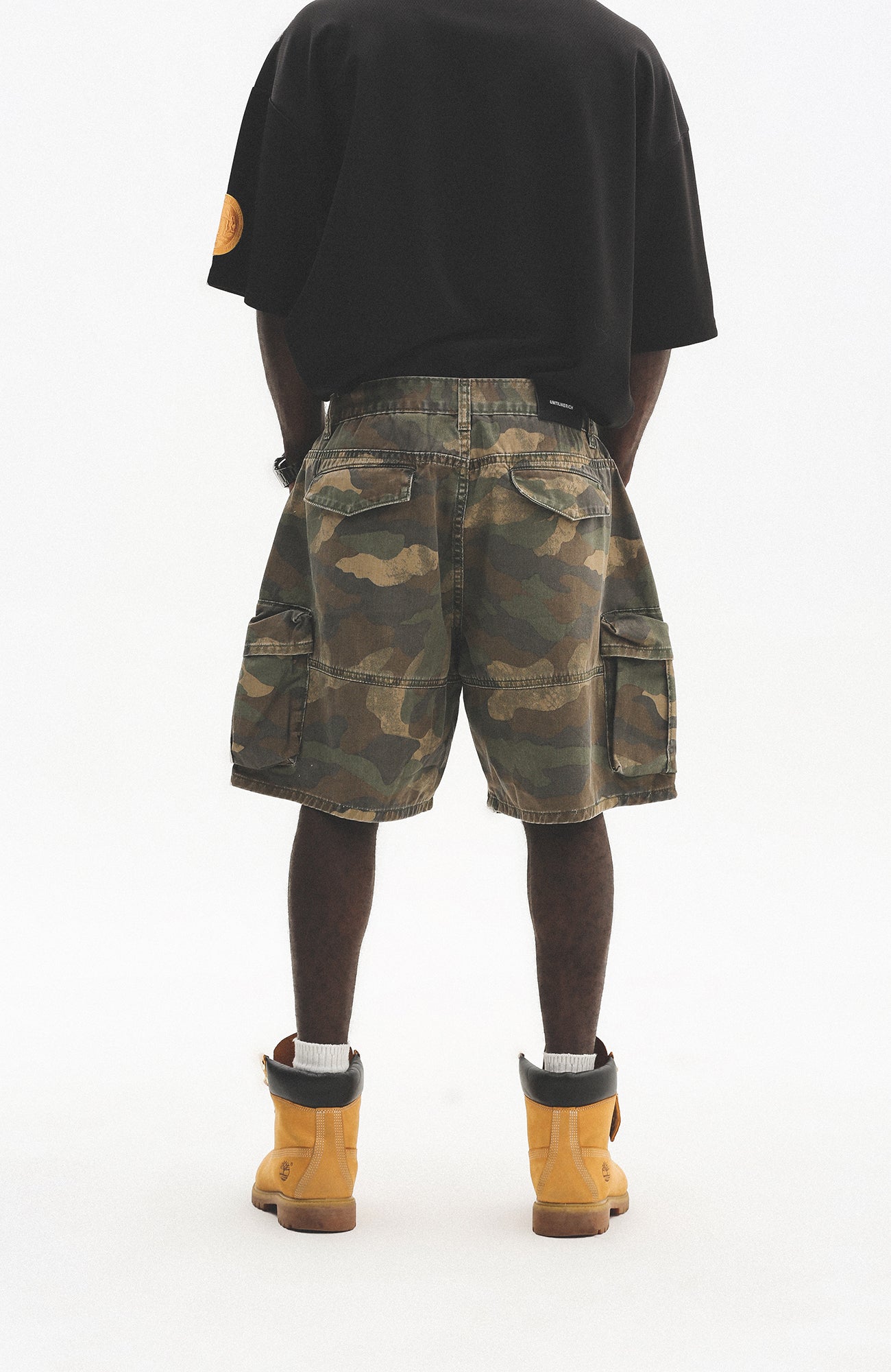 UNTILWERICH Washed Camo Cargo Shorts