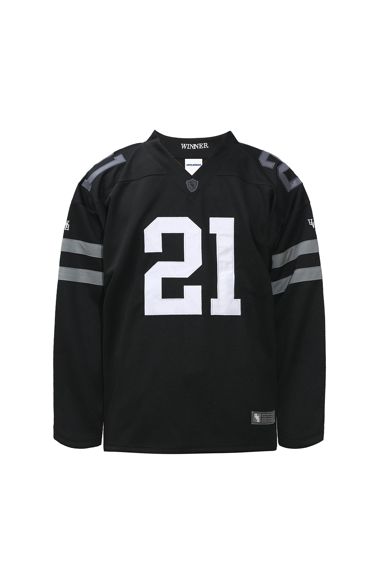 UNTILWERICH V-Neck Striped Hockey Long-Sleeve Jersey