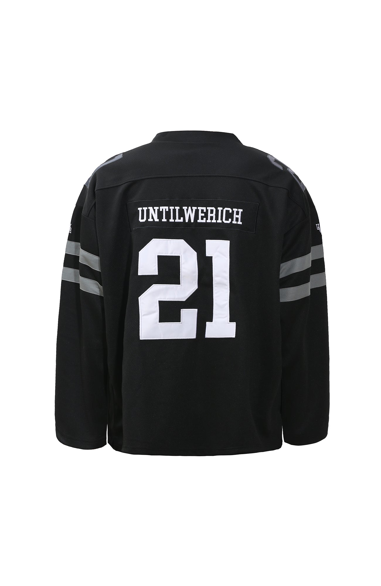 UNTILWERICH V-Neck Striped Hockey Long-Sleeve Jersey