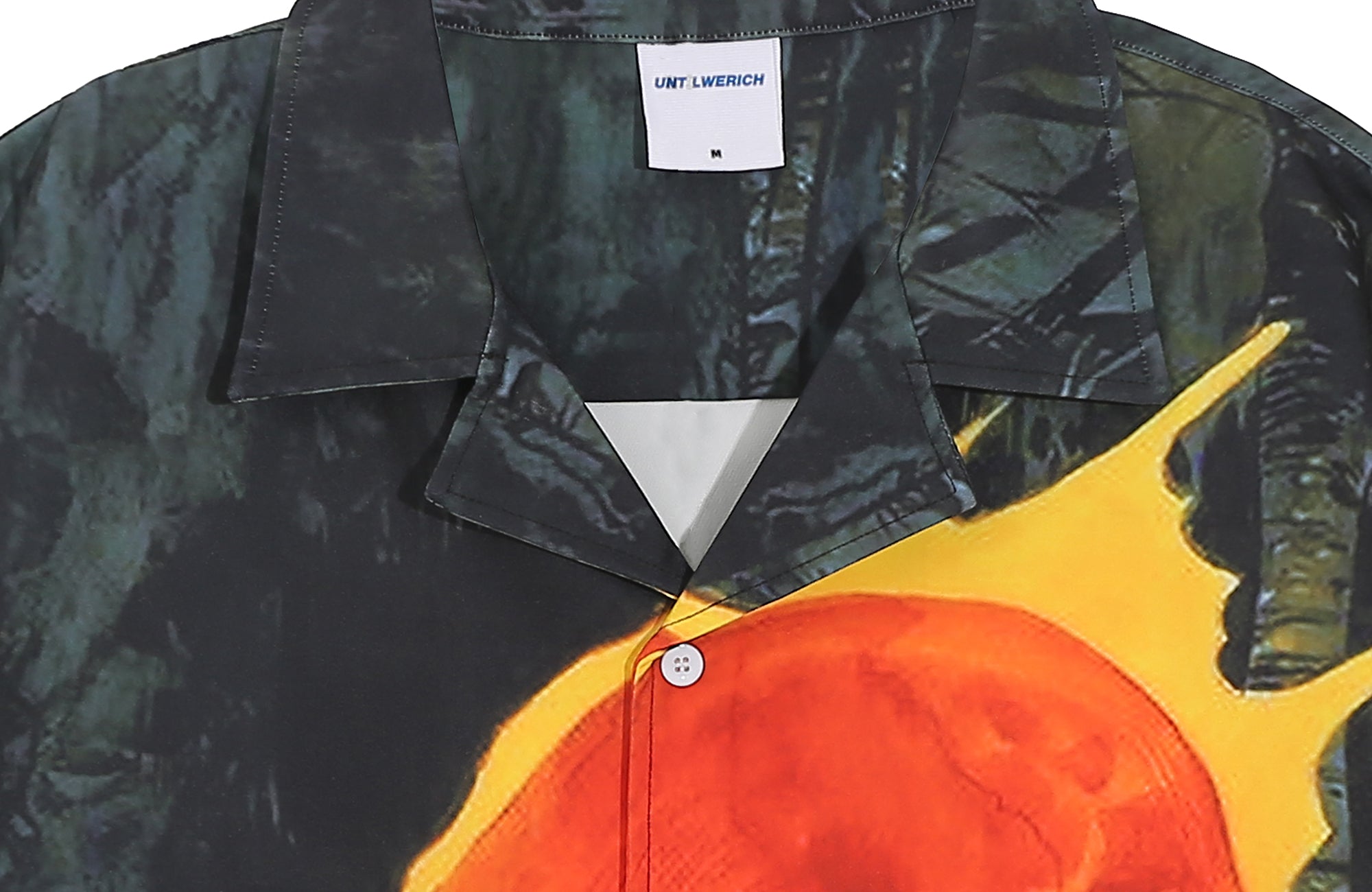 UNTILWERICH Flame Skeleton Graphic Half Shirt