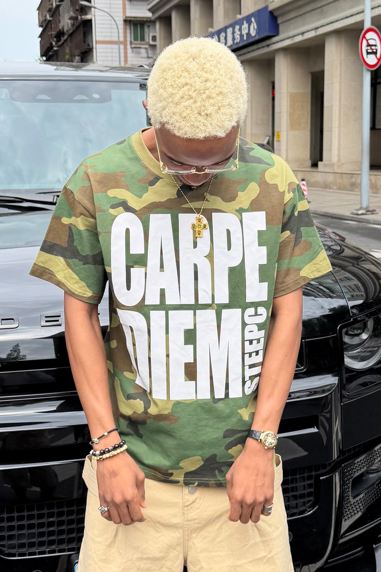 STEEPC Camo Slogan Graphic T-Shirt, premium urban and streetwear designers apparel on PROJECTISR.com, STEEPC