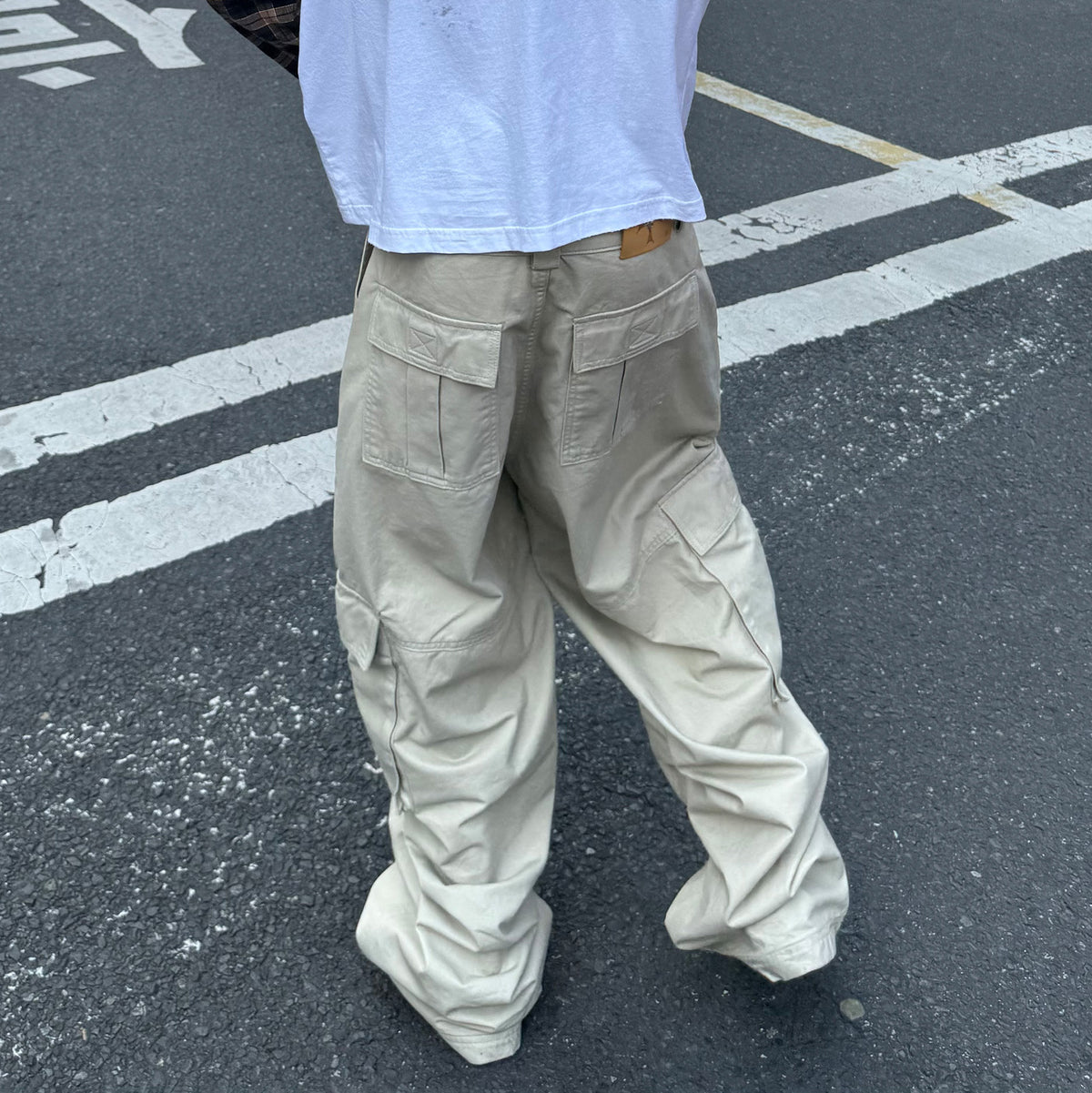 STEEPC Hinge-Frame Multi-Pocket Wide-Leg Cargo Pants