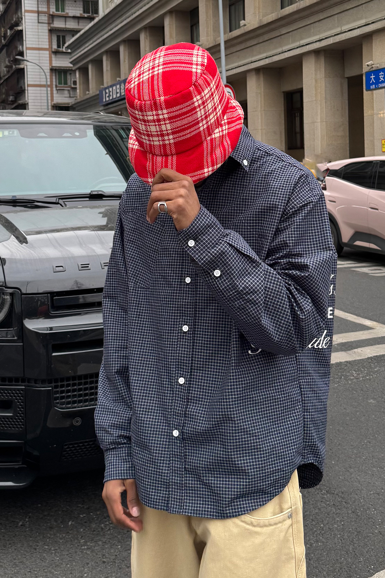 STEEPC Slogan Graphic Check Overshirt, premium urban and streetwear designers apparel on PROJECTISR.com, STEEPC