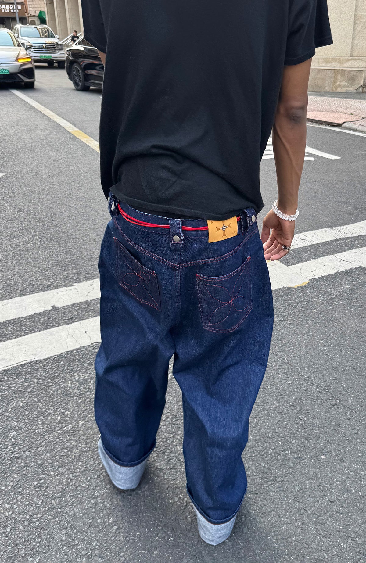 STEEPC Red Selvedge Straight-Leg Jeans