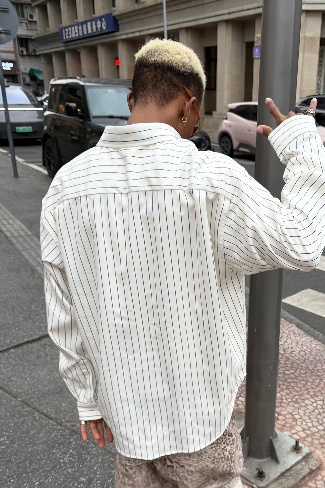 STEEPC Striped Oversized Shirt, premium urban and streetwear designers apparel on PROJECTISR.com, STEEPC