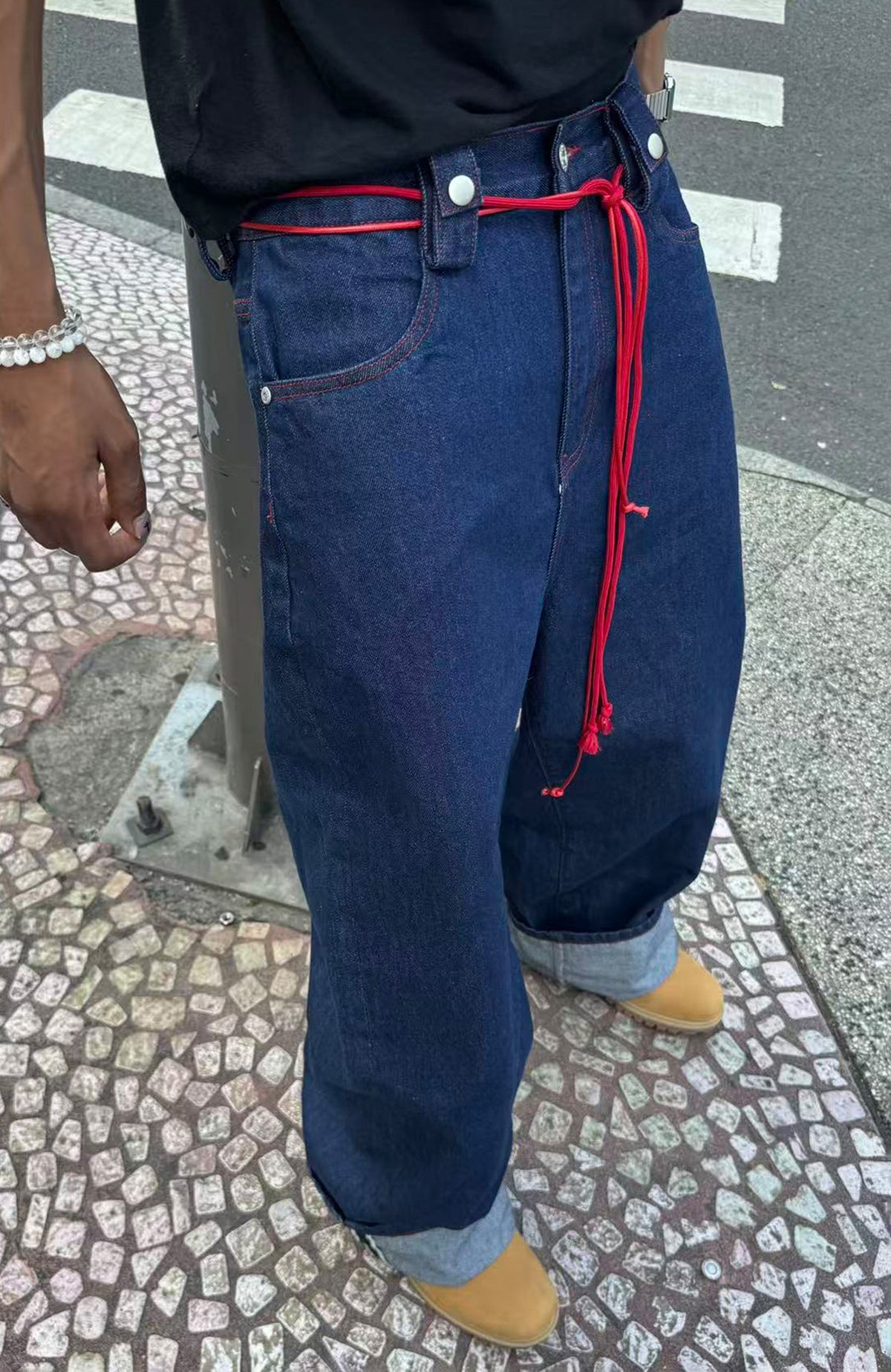 STEEPC Red Selvedge Straight-Leg Jeans