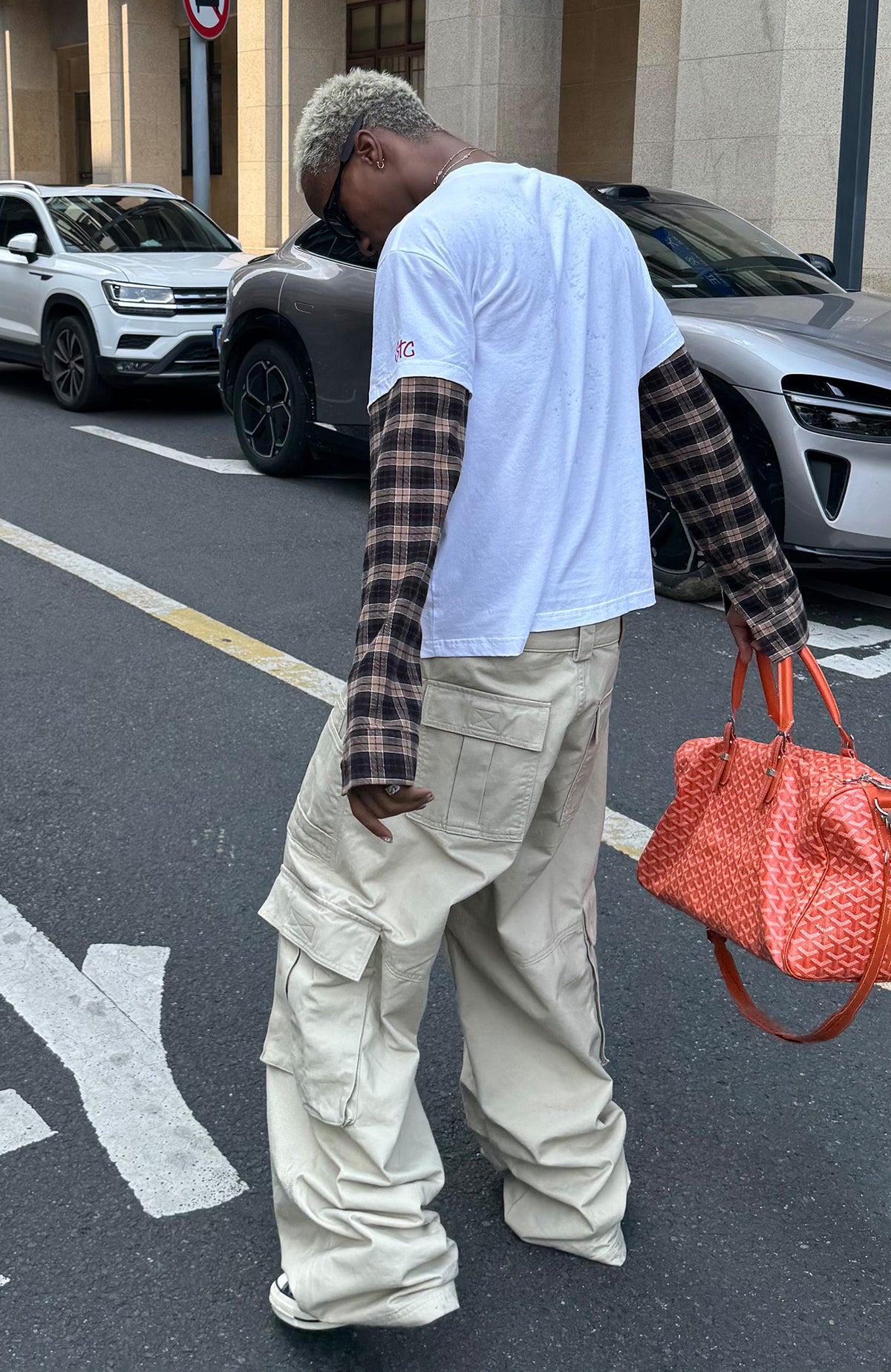 STEEPC Hinge-Frame Multi-Pocket Wide-Leg Cargo Pants