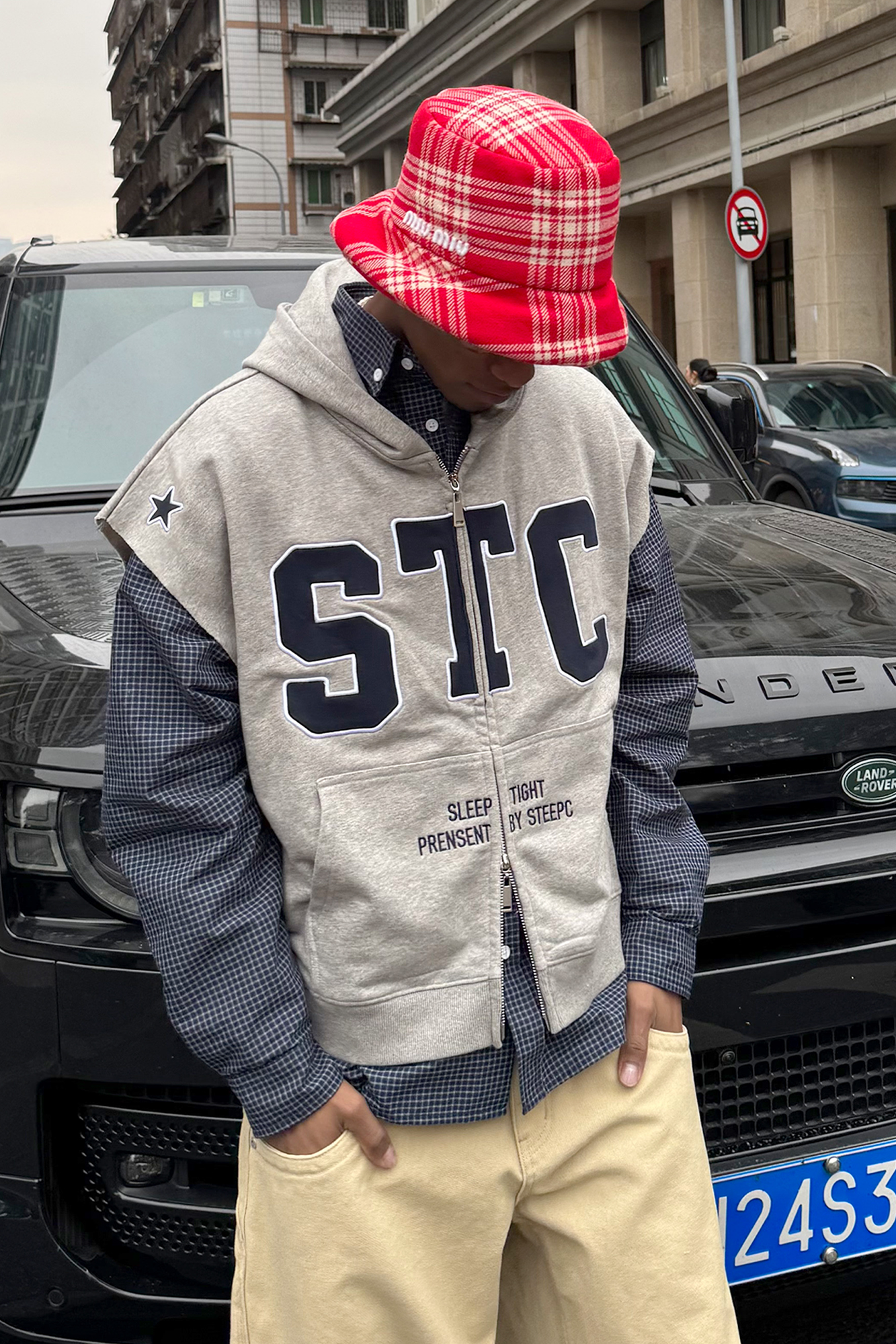 STEEPC Slogan Graphic Check Overshirt, premium urban and streetwear designers apparel on PROJECTISR.com, STEEPC