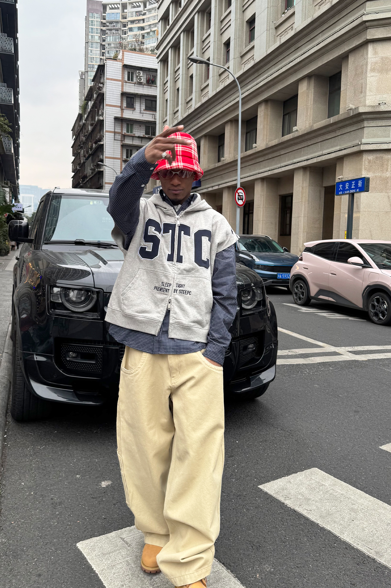 STEEPC Slogan Graphic Check Overshirt, premium urban and streetwear designers apparel on PROJECTISR.com, STEEPC